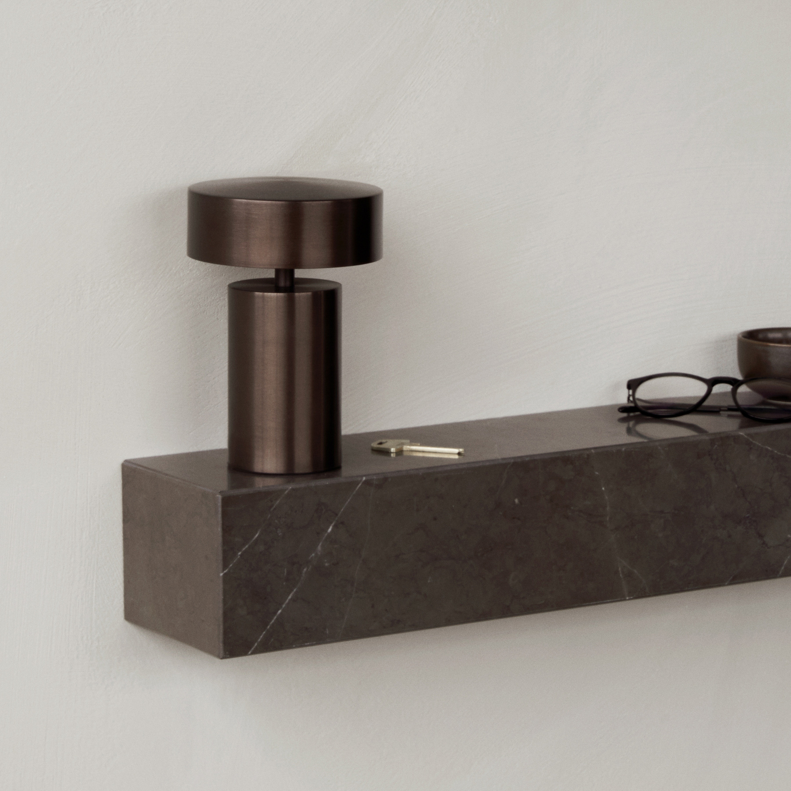 Plinth Etagère Brown Grey Kendzo Marble - Audo Copenhagen