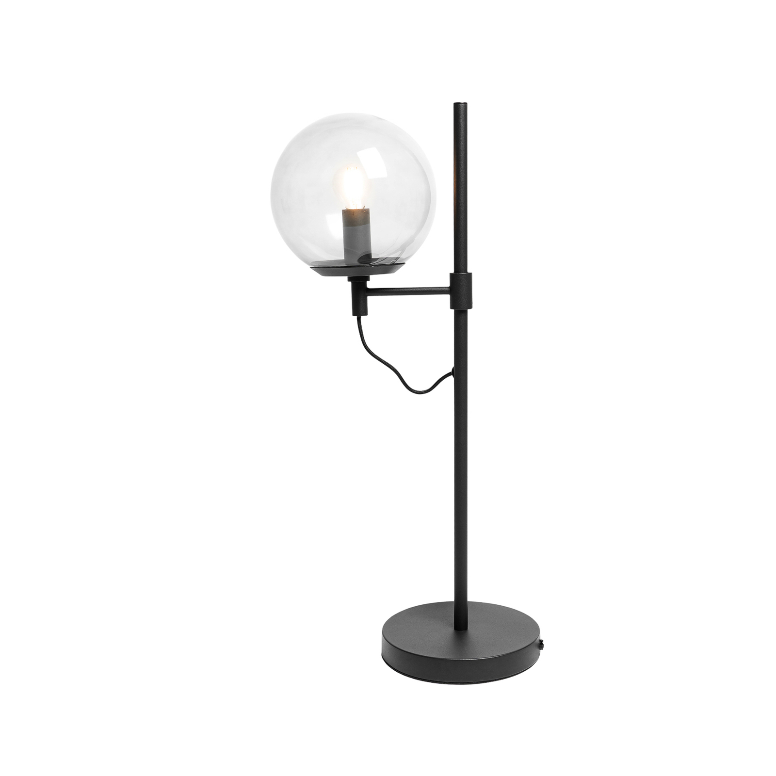Lucande Sotiana tafellamp, glasbol, zwart