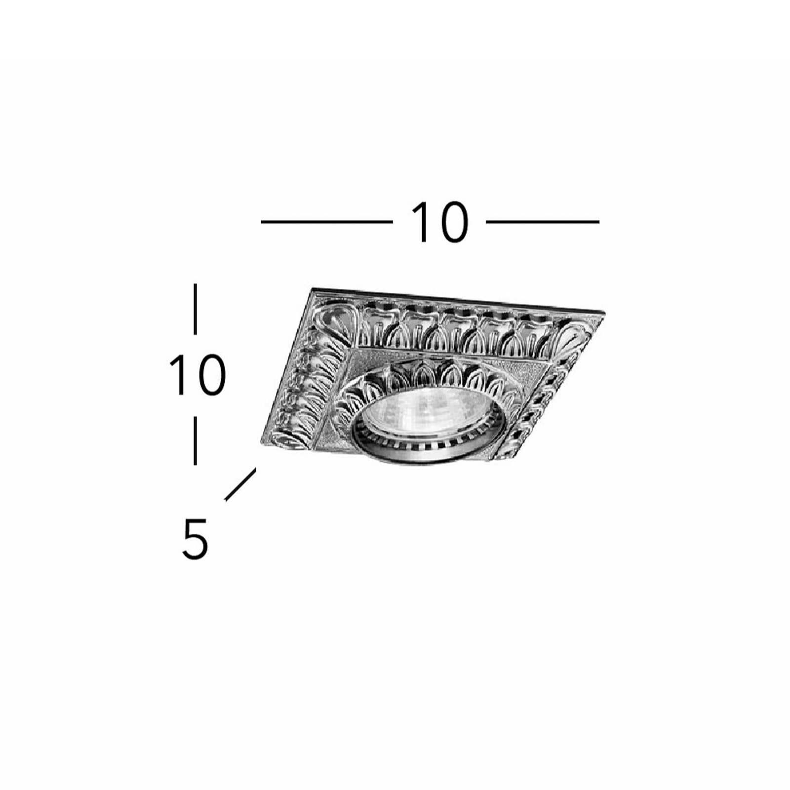 Kolarz downlight de techo Milady, cromado, longitud 10 cm