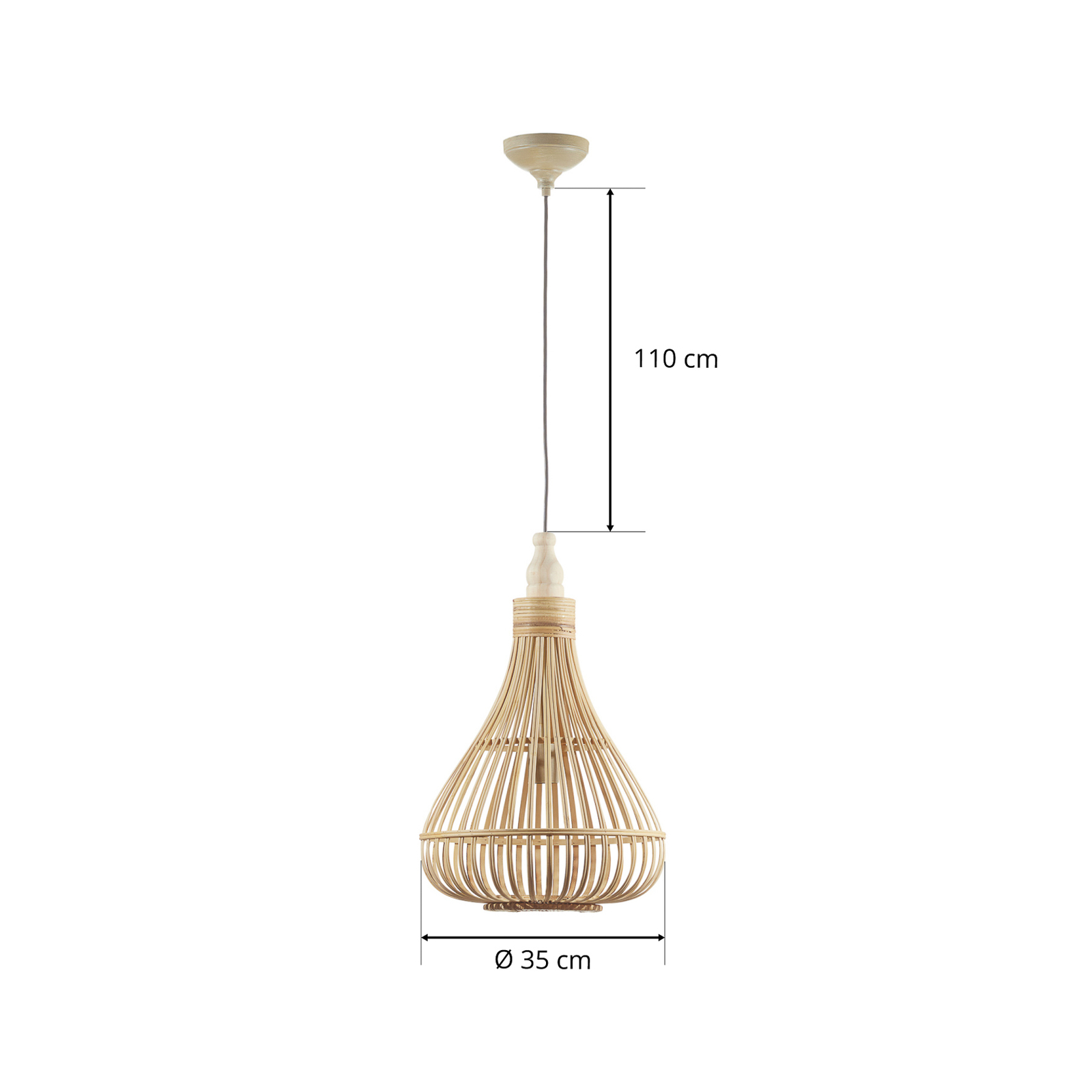 Amsfield hanging lamp made of bamboo