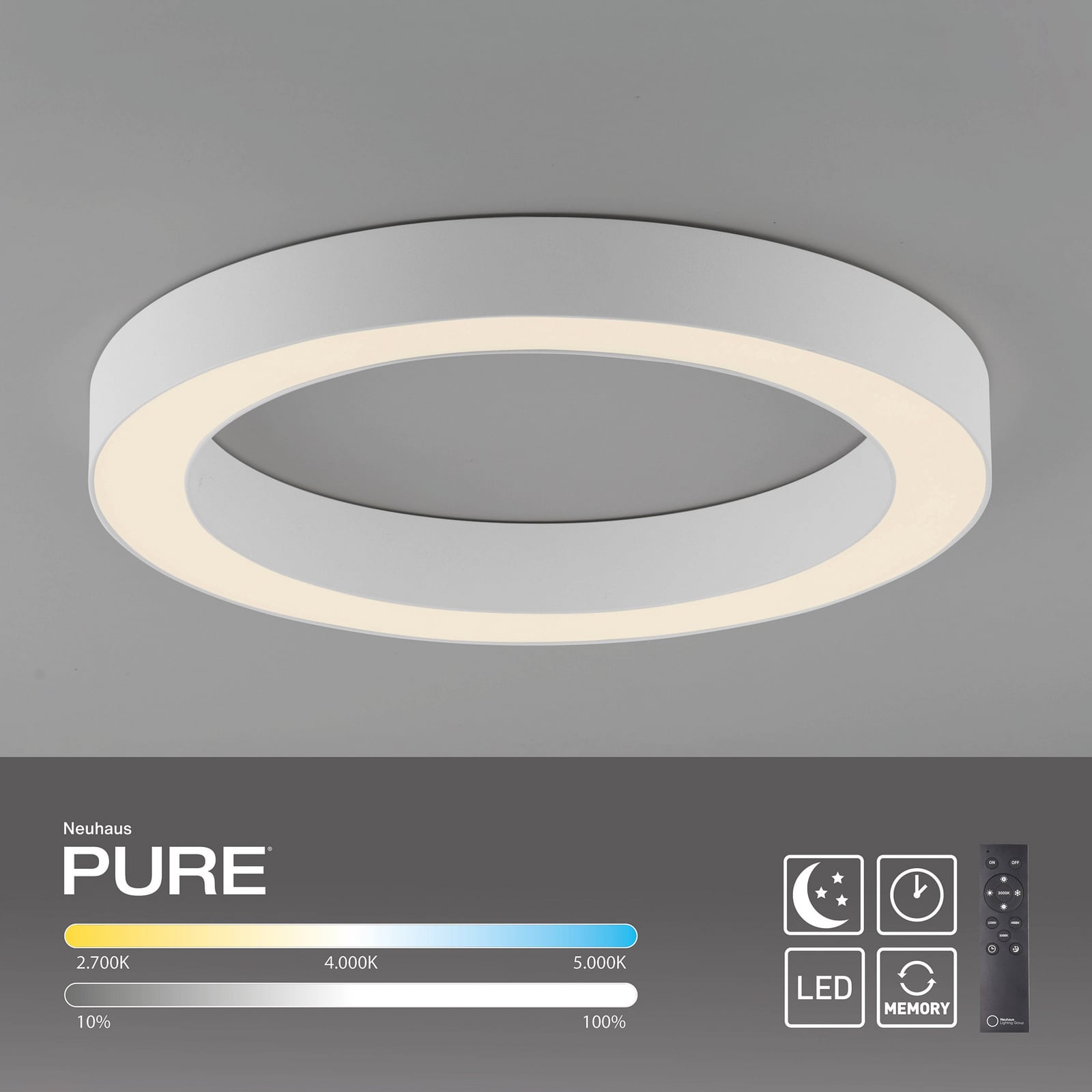 Lines LED-Deckenlampe, Ø 35 cm, weiß, CCT - PURE Lines LED-Deckenlampe, Ø 35 cm, weiß, CCT - PURE