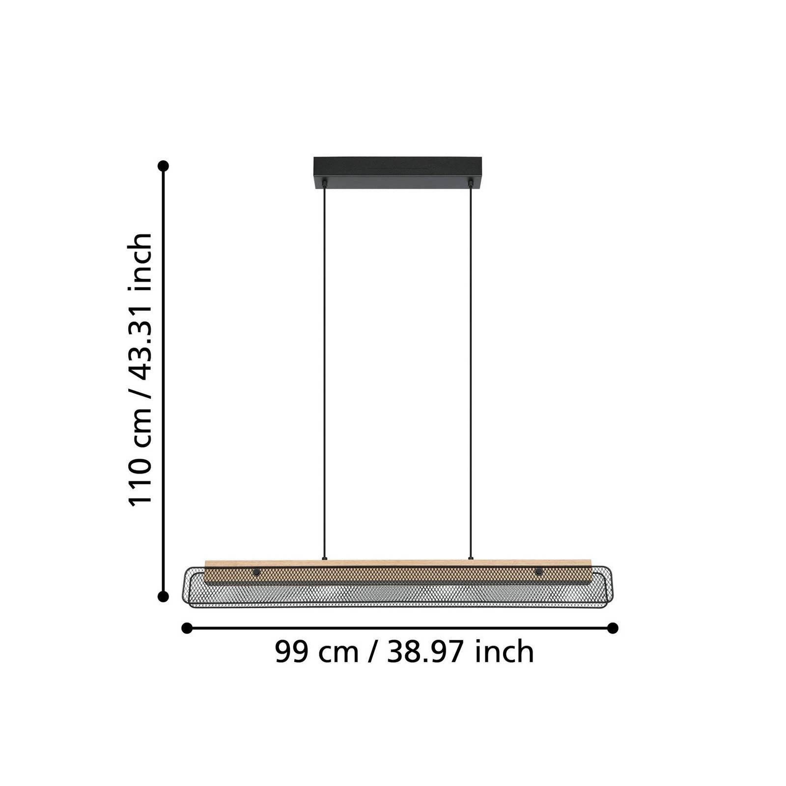 EGLO connect lampa wisząca LED Kokomo-Z, czarny, drewno, stal