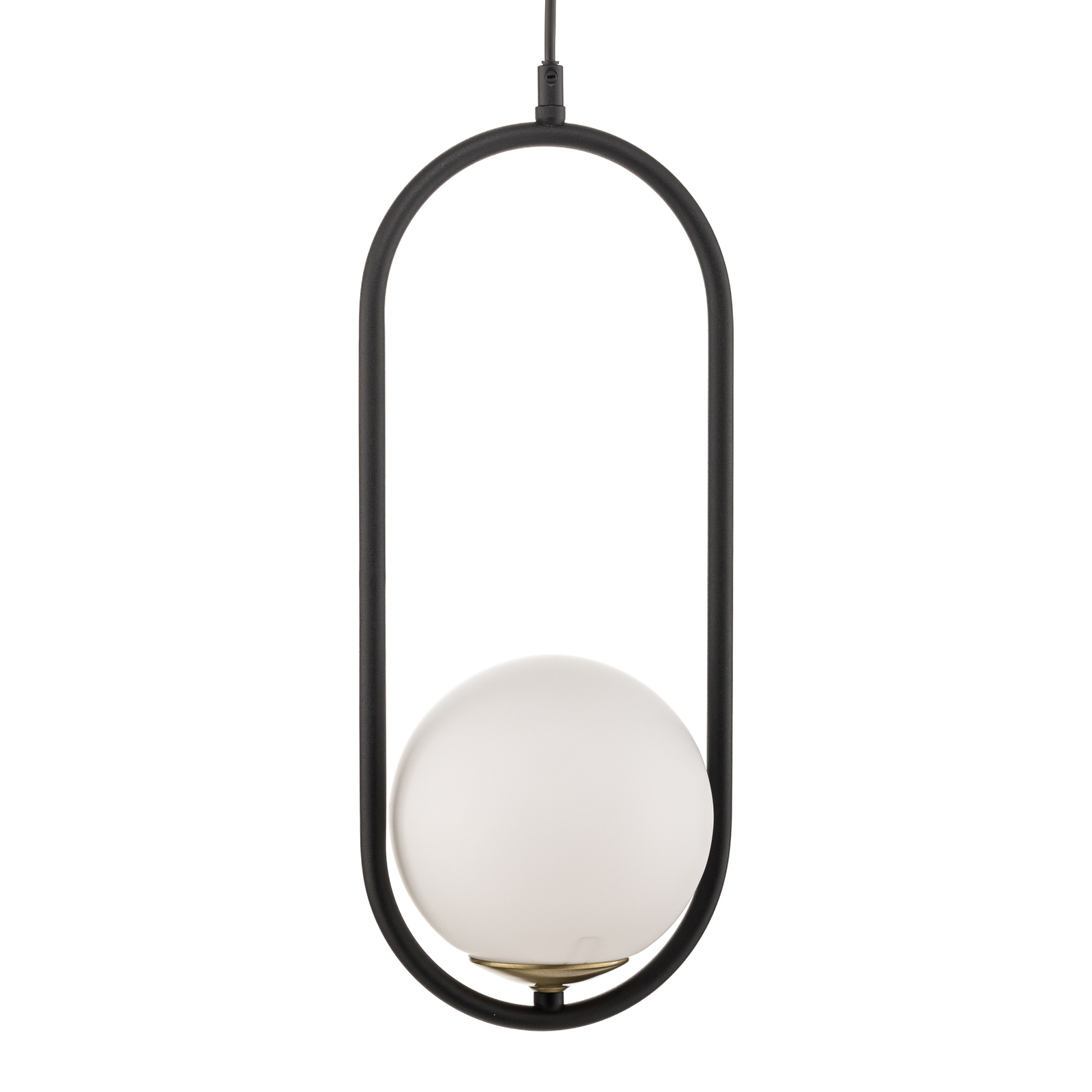 Hanglamp Samba, opaalglas/zwart 1-lamp