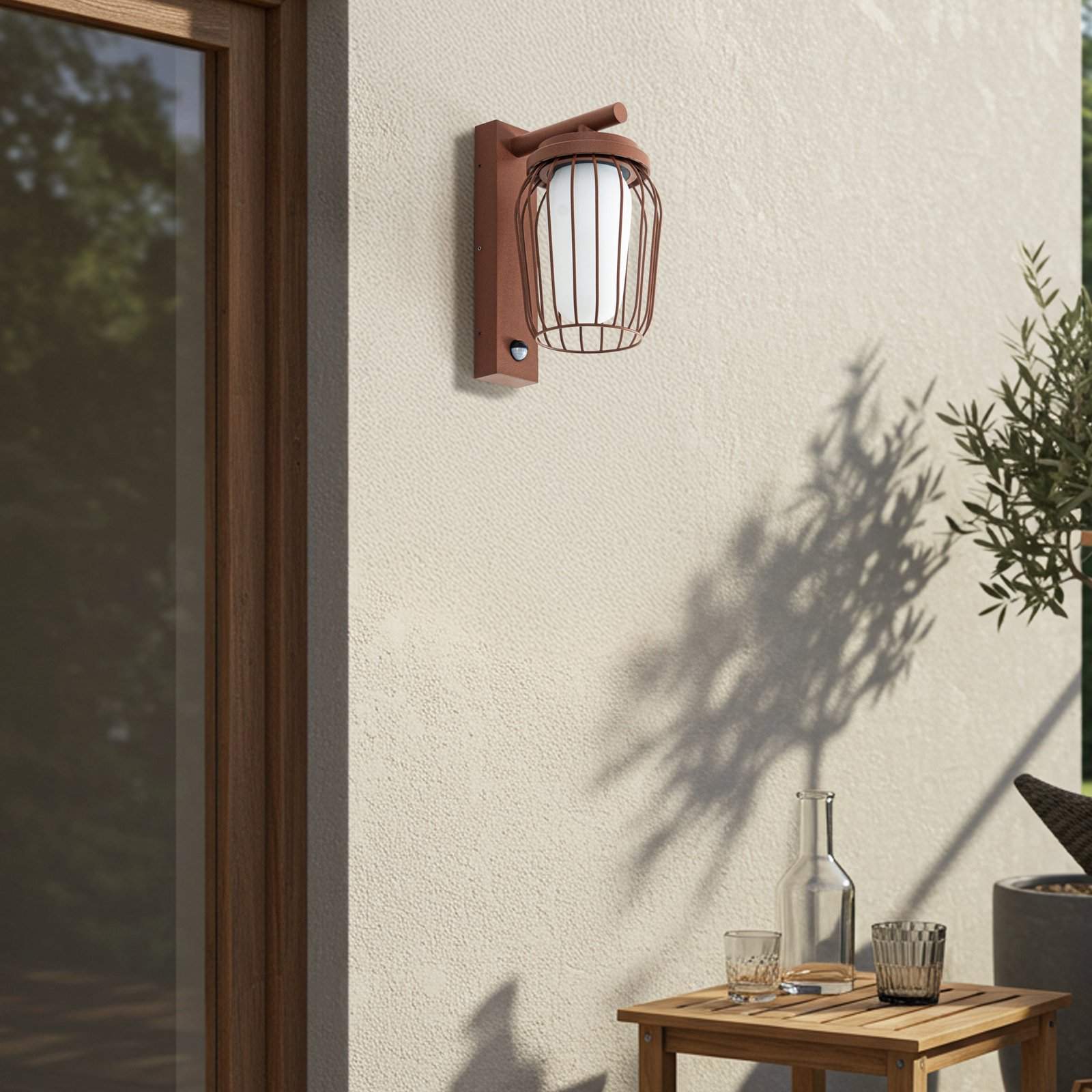 Applique d'extérieur Chandan, capteur, rouille, E27, IP44 - Lucande Applique d'extérieur Chandan, capteur, rouille, E27, IP44 - Lucande