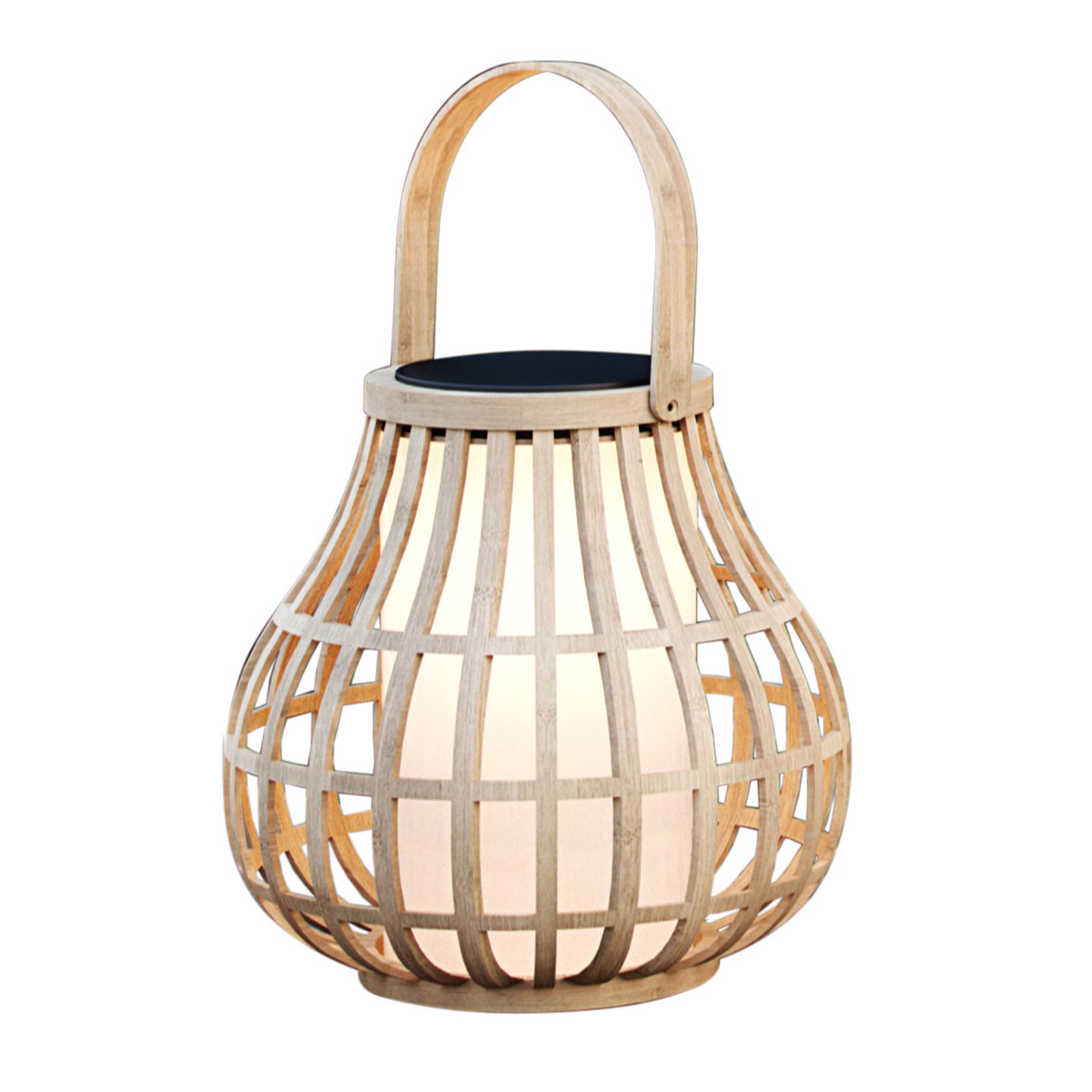 Leo LED solar decorative light, bamboo wood