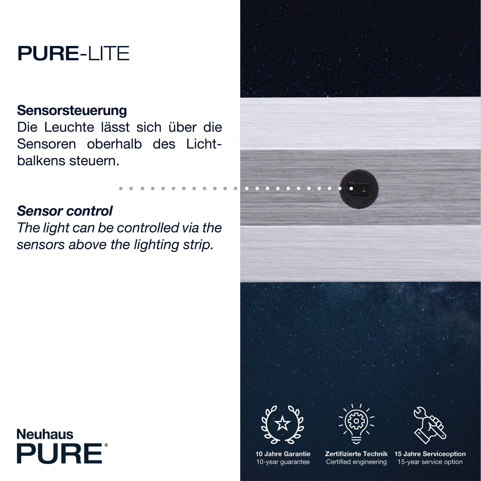 PURE LED-Hängeleuchte Lite, silber, 160 cm, CCT, dimmbar