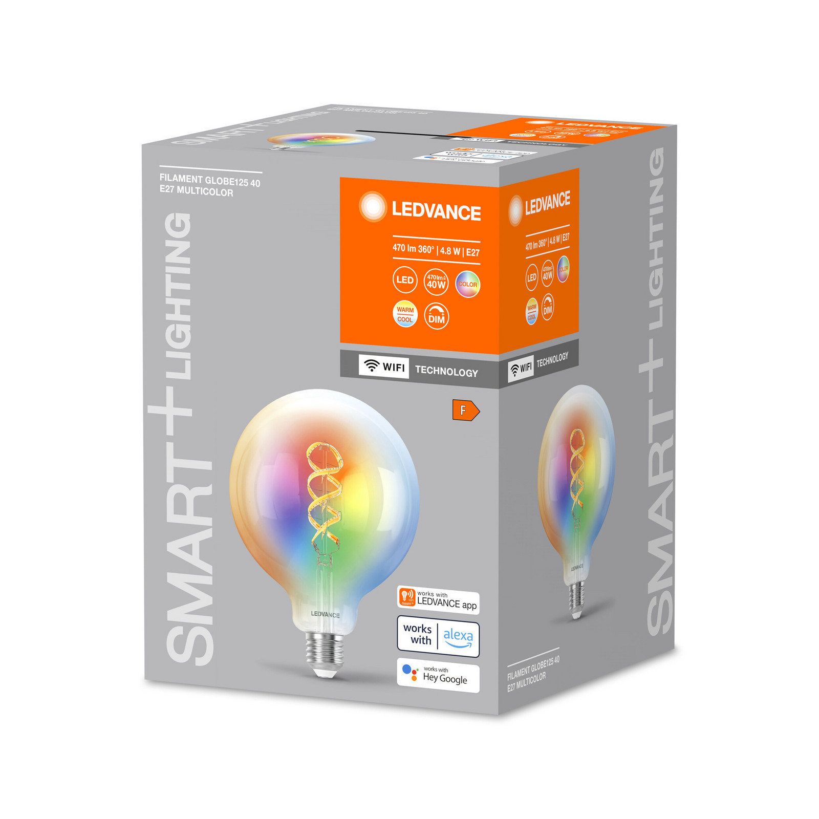 LEDVANCE SMART+ WiFi E27 48W clar G125 RGB CCT