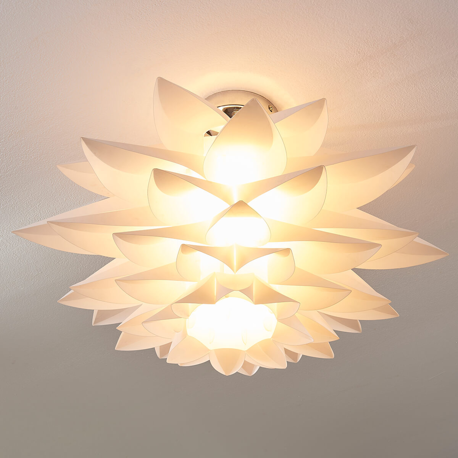 De Eervol ras Rimon - plafondlamp met bloemen in het wit | Lampen24.nl
