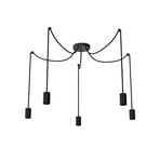 SEGULA Spyder 5 Wave hanglamp, zwart, 5-lamps