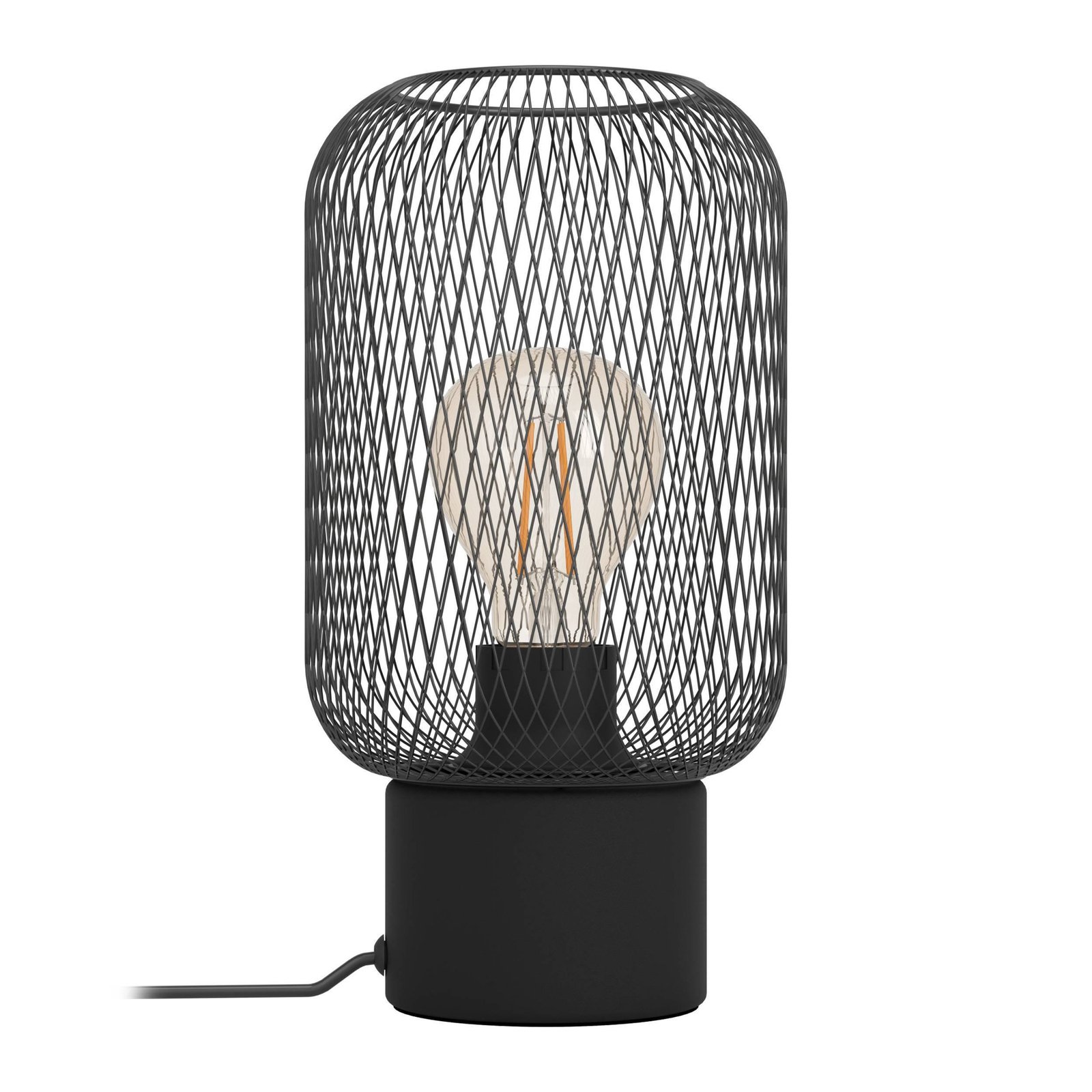 Wrington tafellamp, hoogte 28,5 cm, zwart, staal