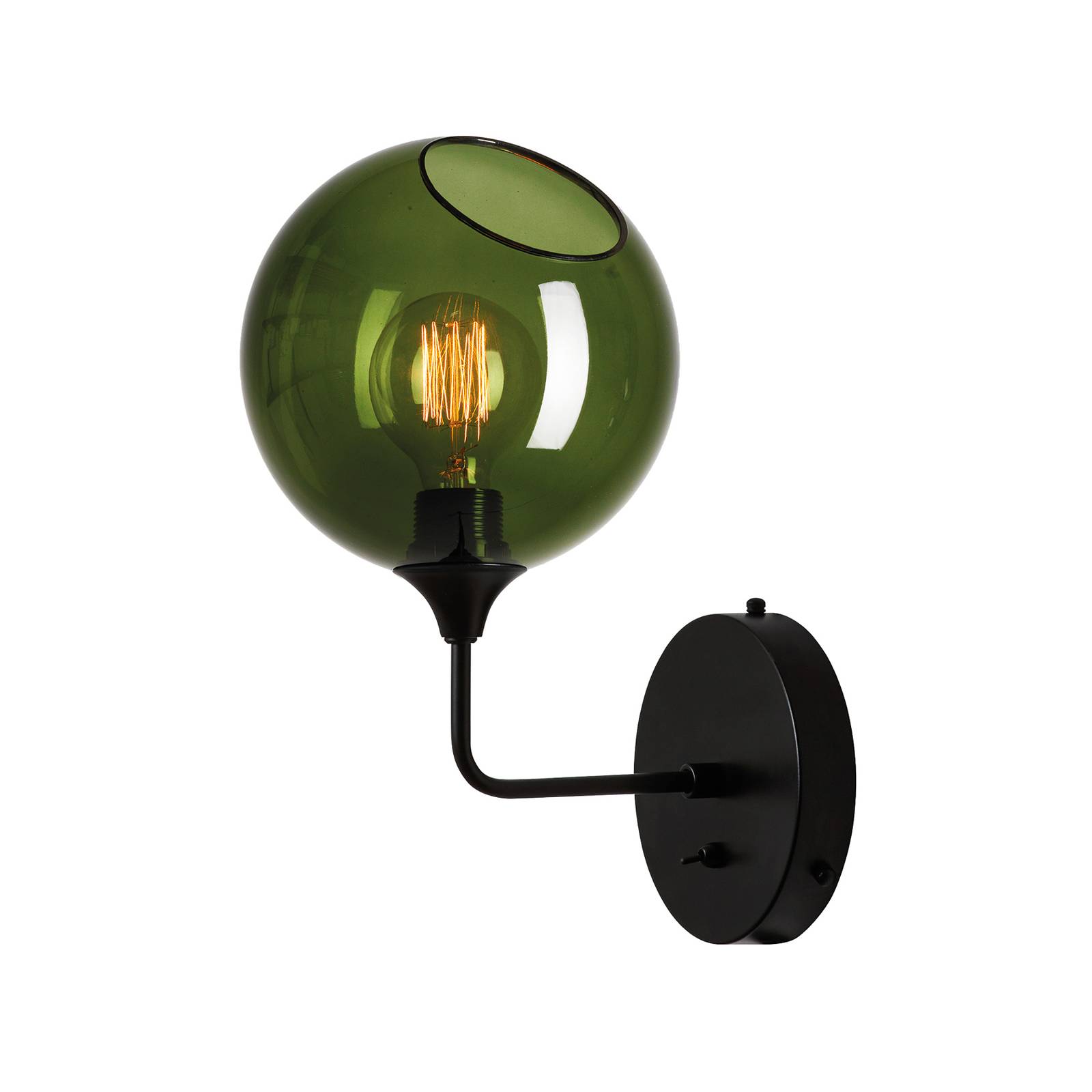 Design by us bálterem rövid fali lámpa, zöld, üveg, kézi fúvású