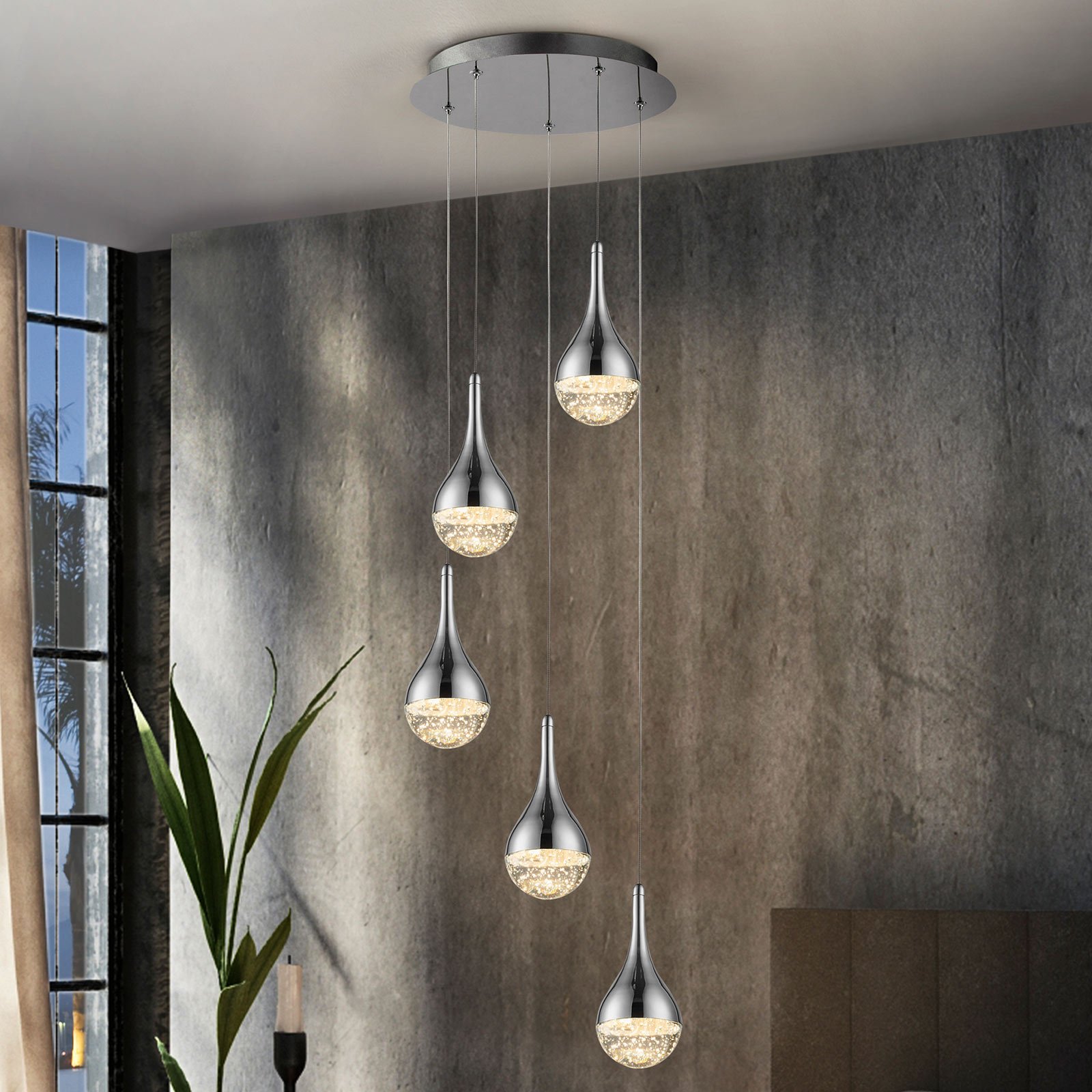 Suspension LED Elie à 5 lampes