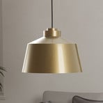 Candeeiro de suspensão Southery 1-luz creme-dourado escovado