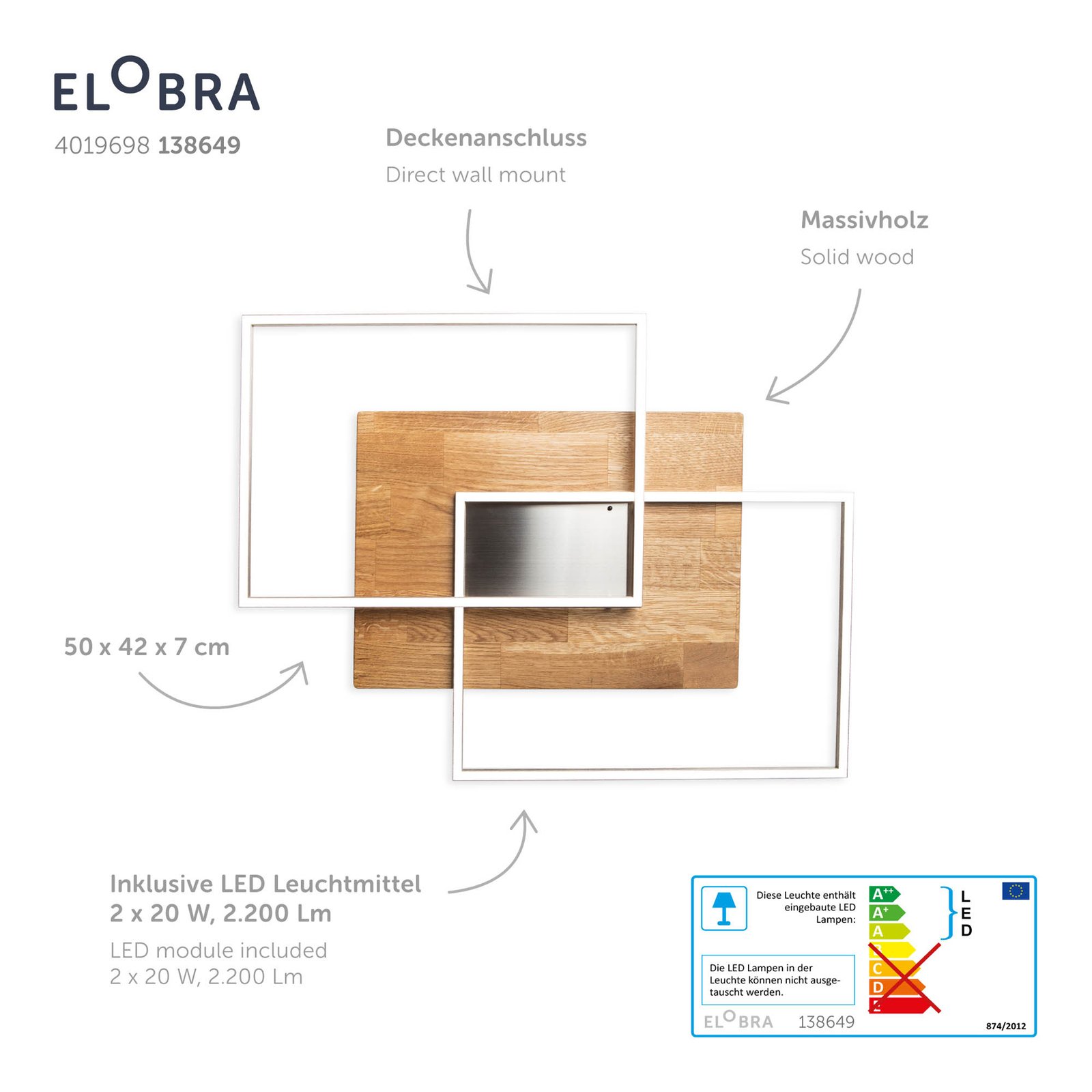 Panama S LED ceiling light with remote control