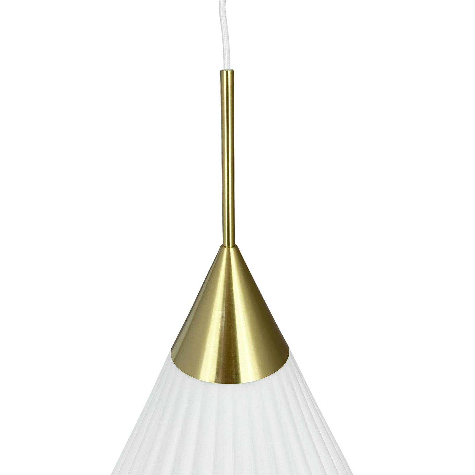 Dyberg Larsen Lampa wisząca Ballon, Ø 21 cm biała/kolor mosiądzu