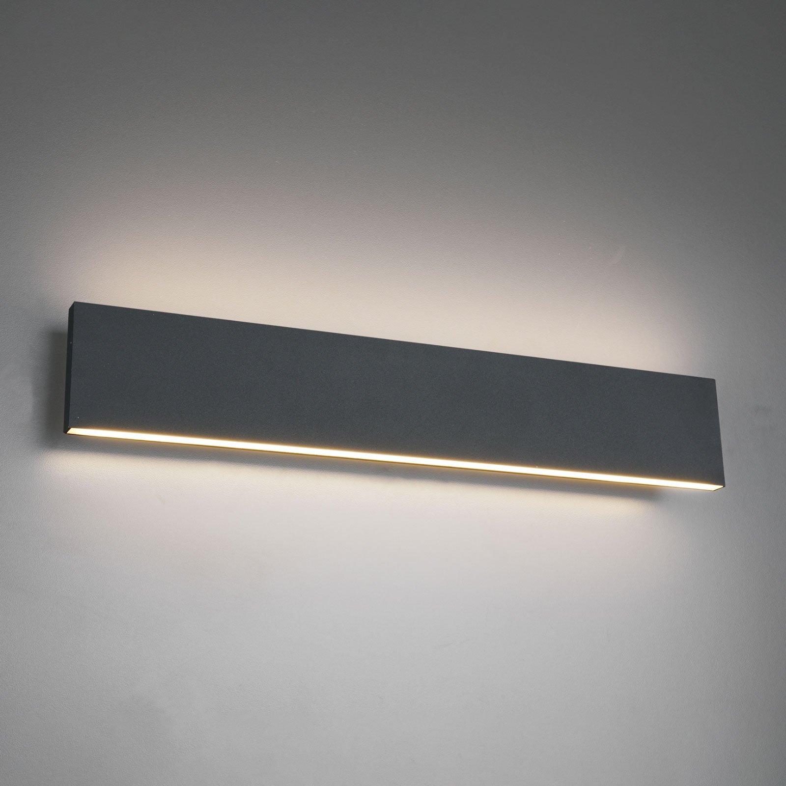 Trio Lighting Concha LED wall light 47 cm, anthracite, for Living / Dining Room, metal, acrylic, 9 W, energy efficiency: A+, W: 47 cm, H: 8 cm