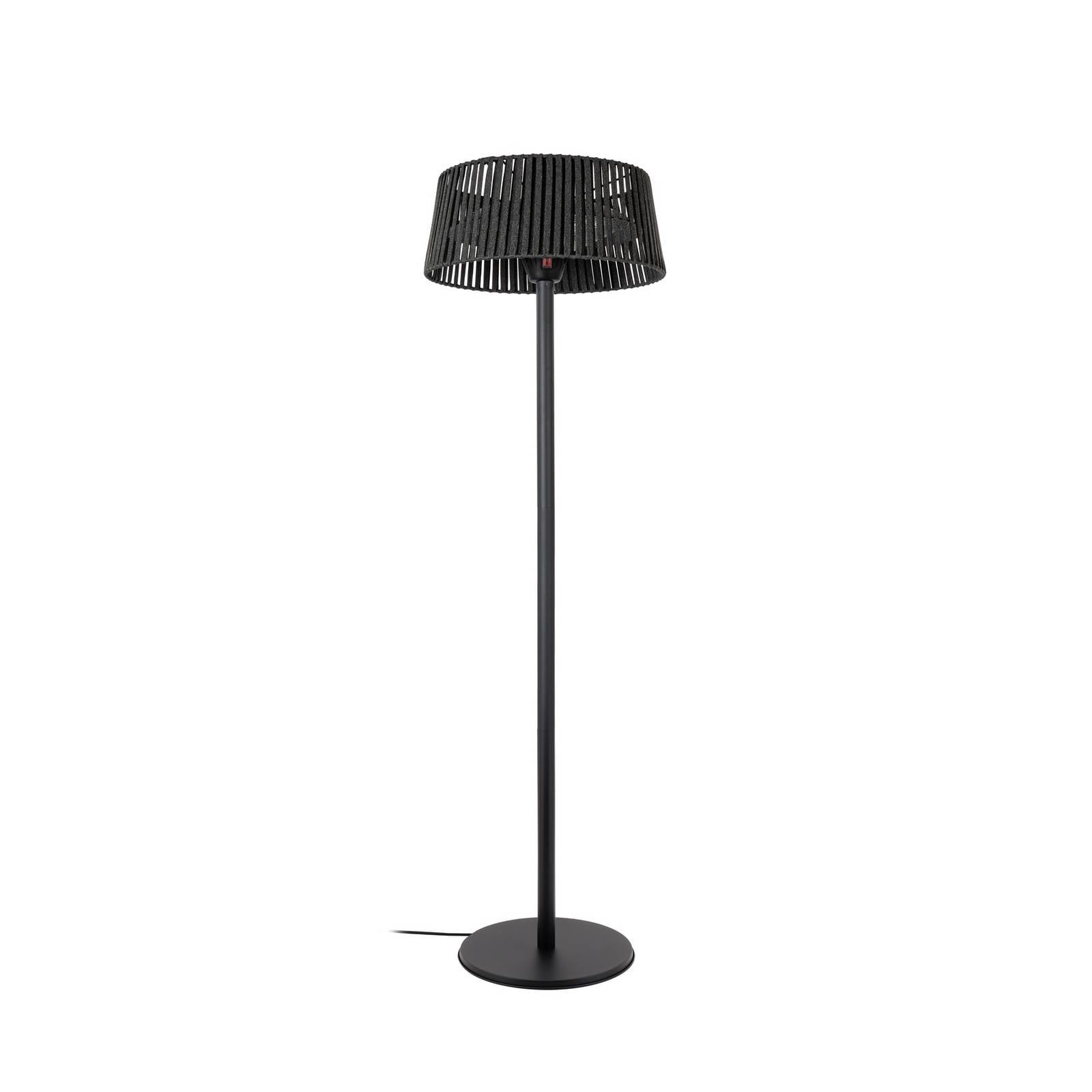 Lucande Stand-Heizstrahler Pyravo, schwarz, 200cm, Alu, IP44