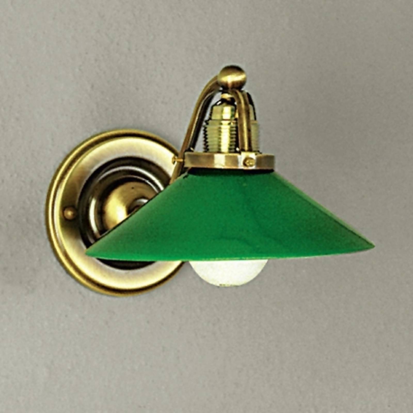 Groene wandlamp VERDINA, patina-look