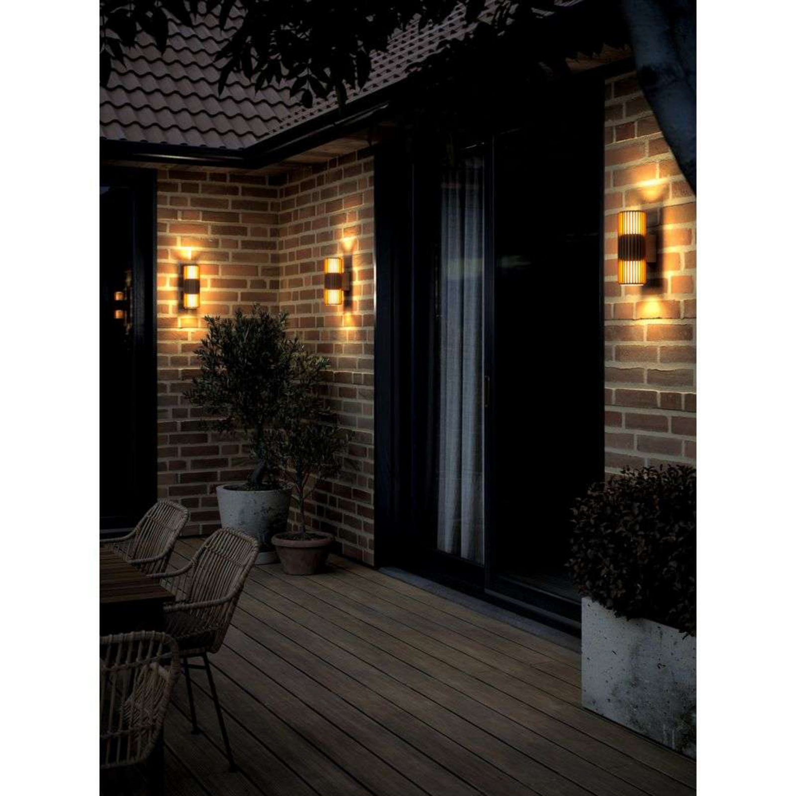 Aludra Double Outdoor Wall Lamp Seaside Metallic Brown - Nordlux