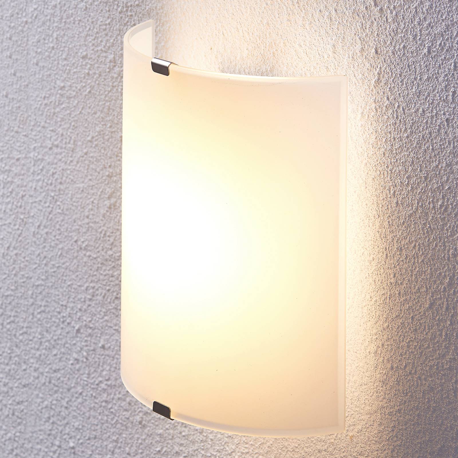 Helmi félkör alakú LED fali lámpa üvegbúrával