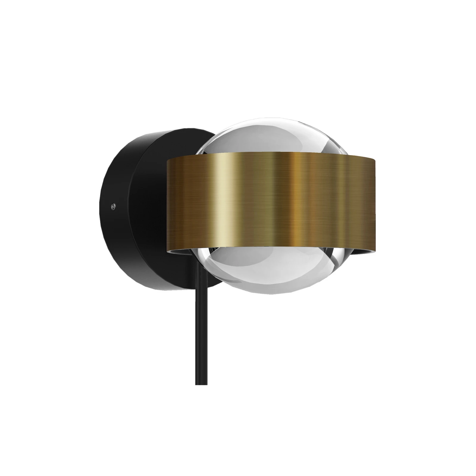 Puk! 80 Wall LED-Spot Linsen klar messing/schwarz