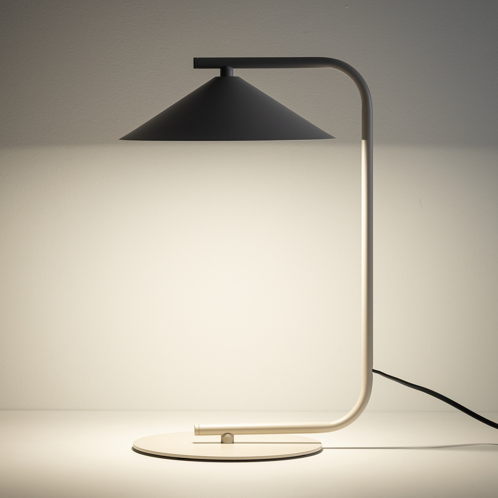 tafellamp Lume, crème, metaal, hoogte 42 cm