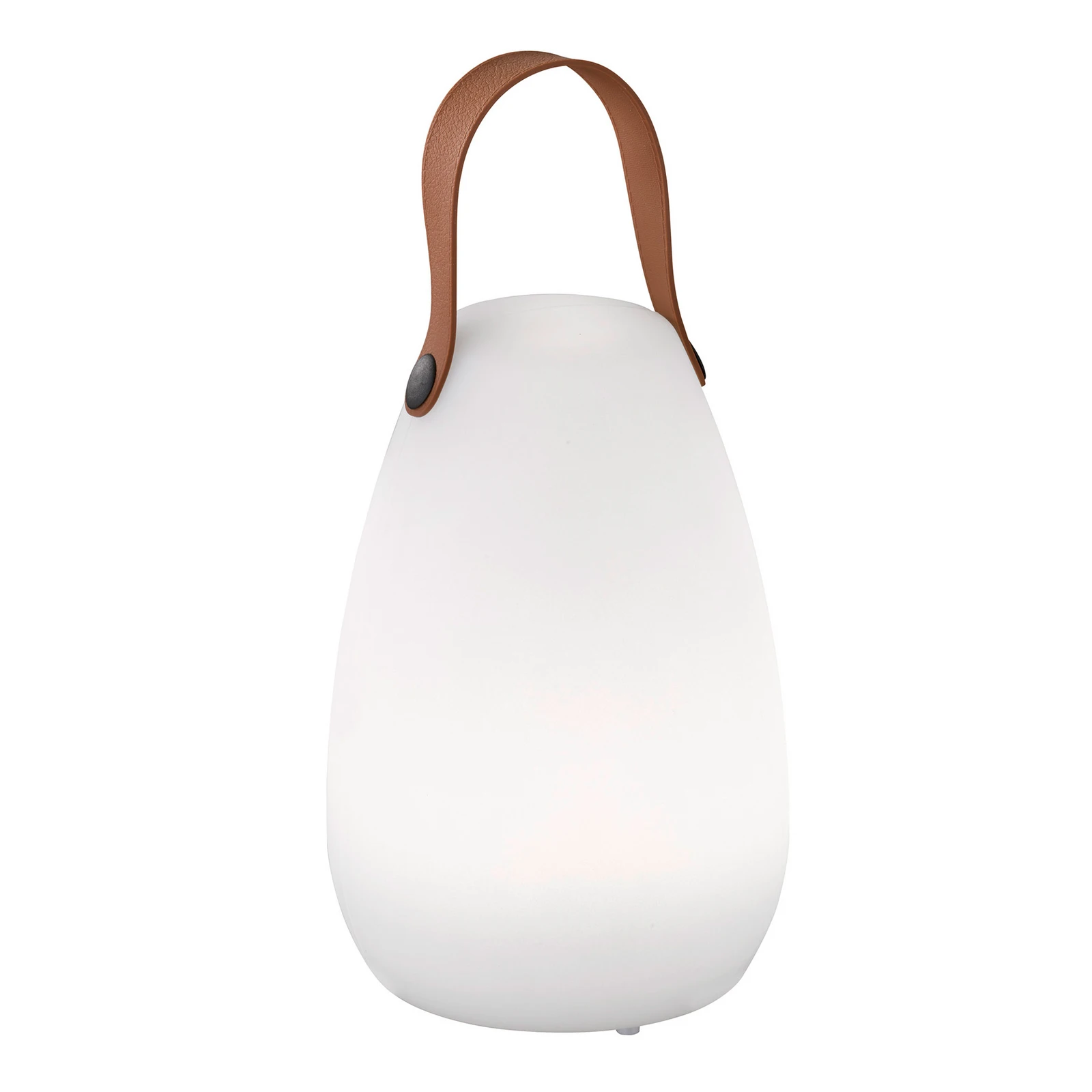 LED-akutoitega laualamp Ruby, Ø 14 cm, valge, IP44, RGB-dimmitav