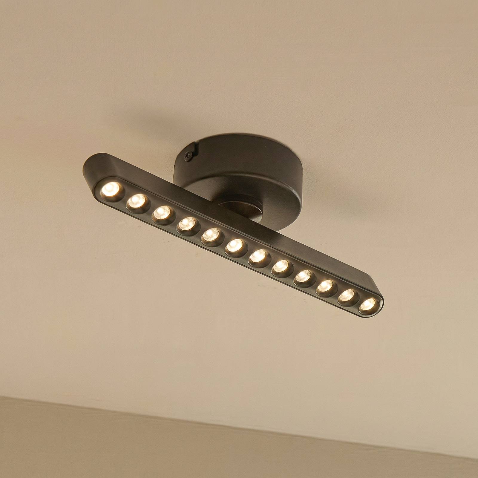 Spot LED Eldrin de Lindby, noir, à 1 lampe, points lumineux