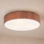Lindby taklampe Zoey, Ø 52 cm, taupe, lin