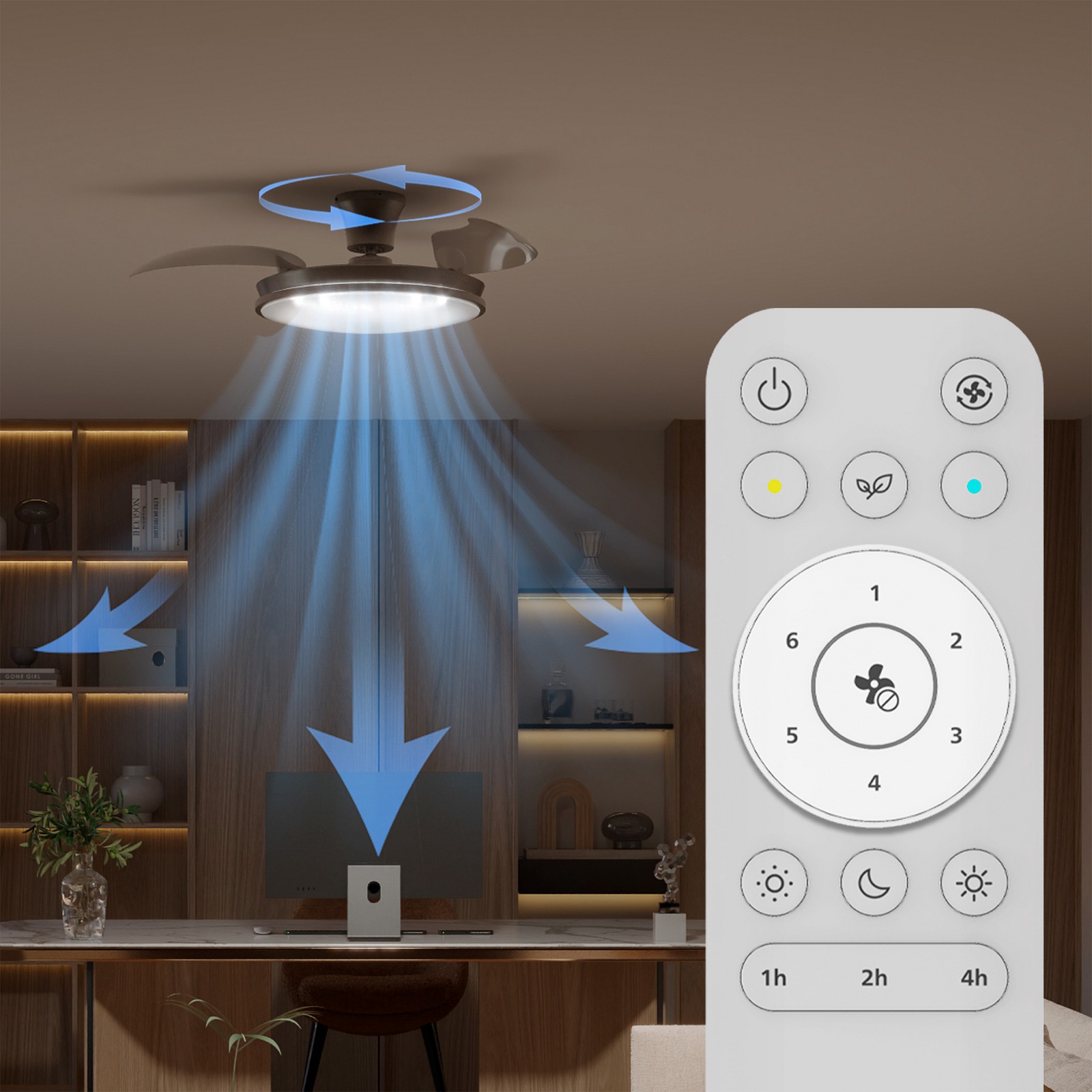 Wentylator sufitowy LED Philips Atlas, niklowy, cichy, CCT