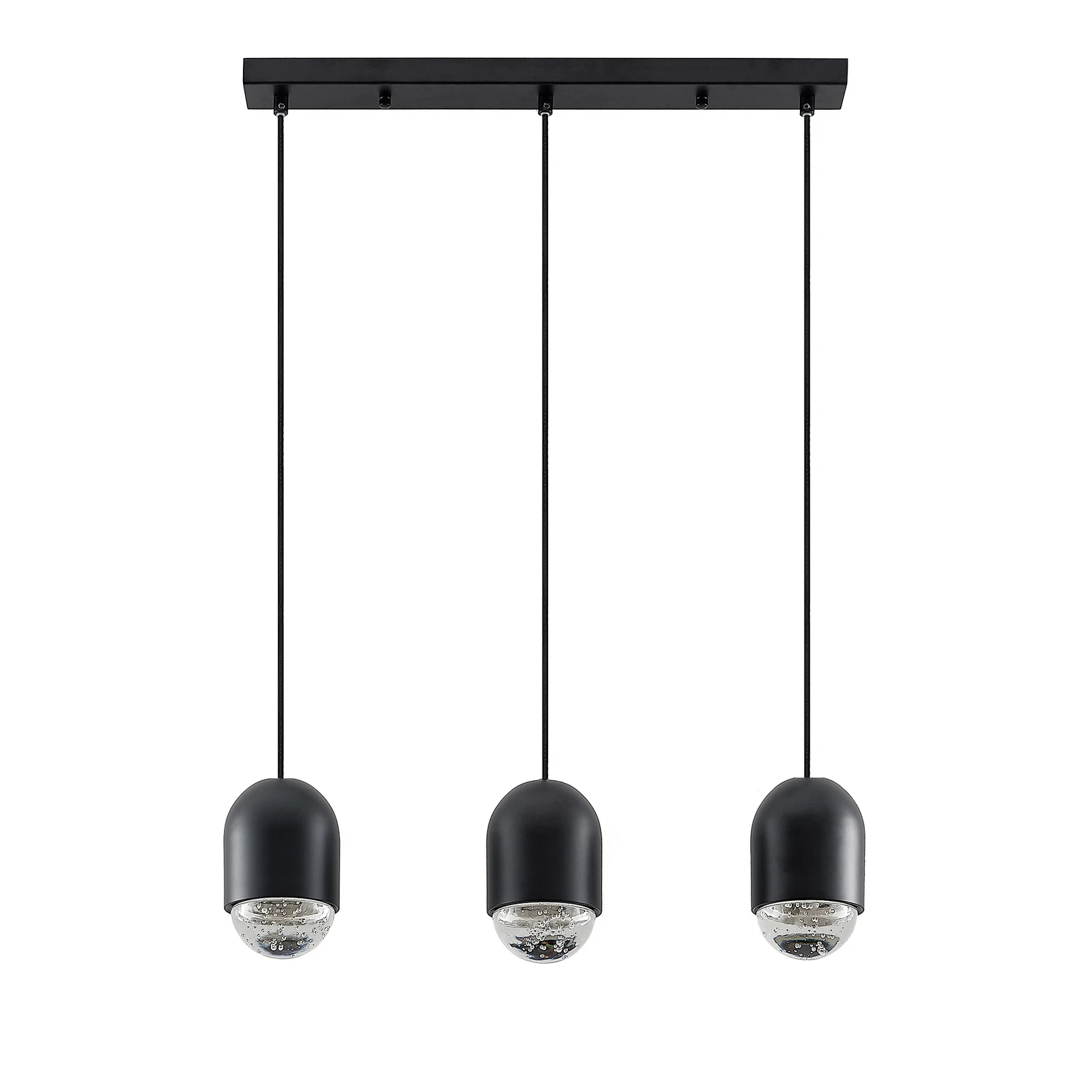 Lucande Amielle lámpara colgante, 3 luces, negro