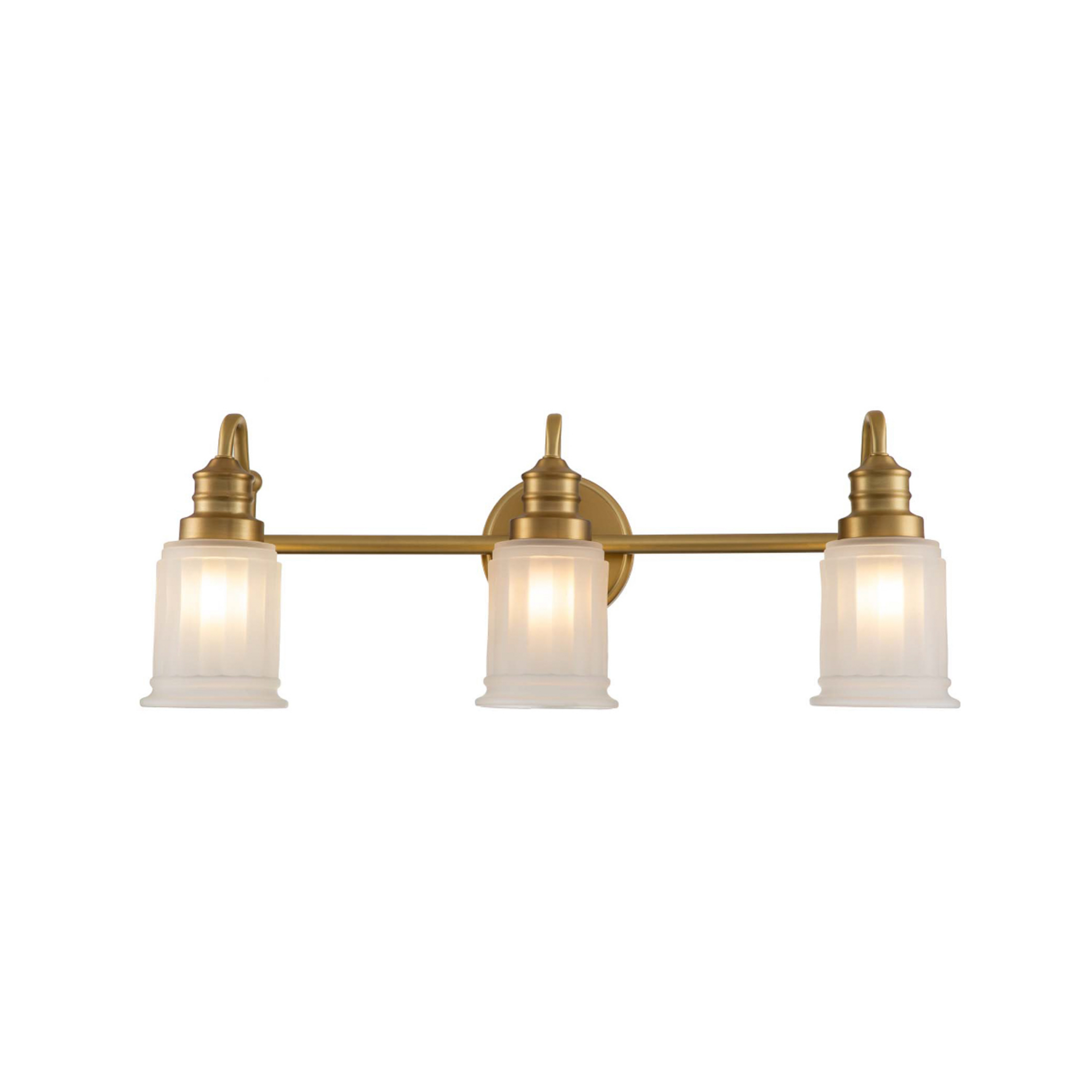 Applique murale Swell IP44, à 3 lampes, laiton brossé