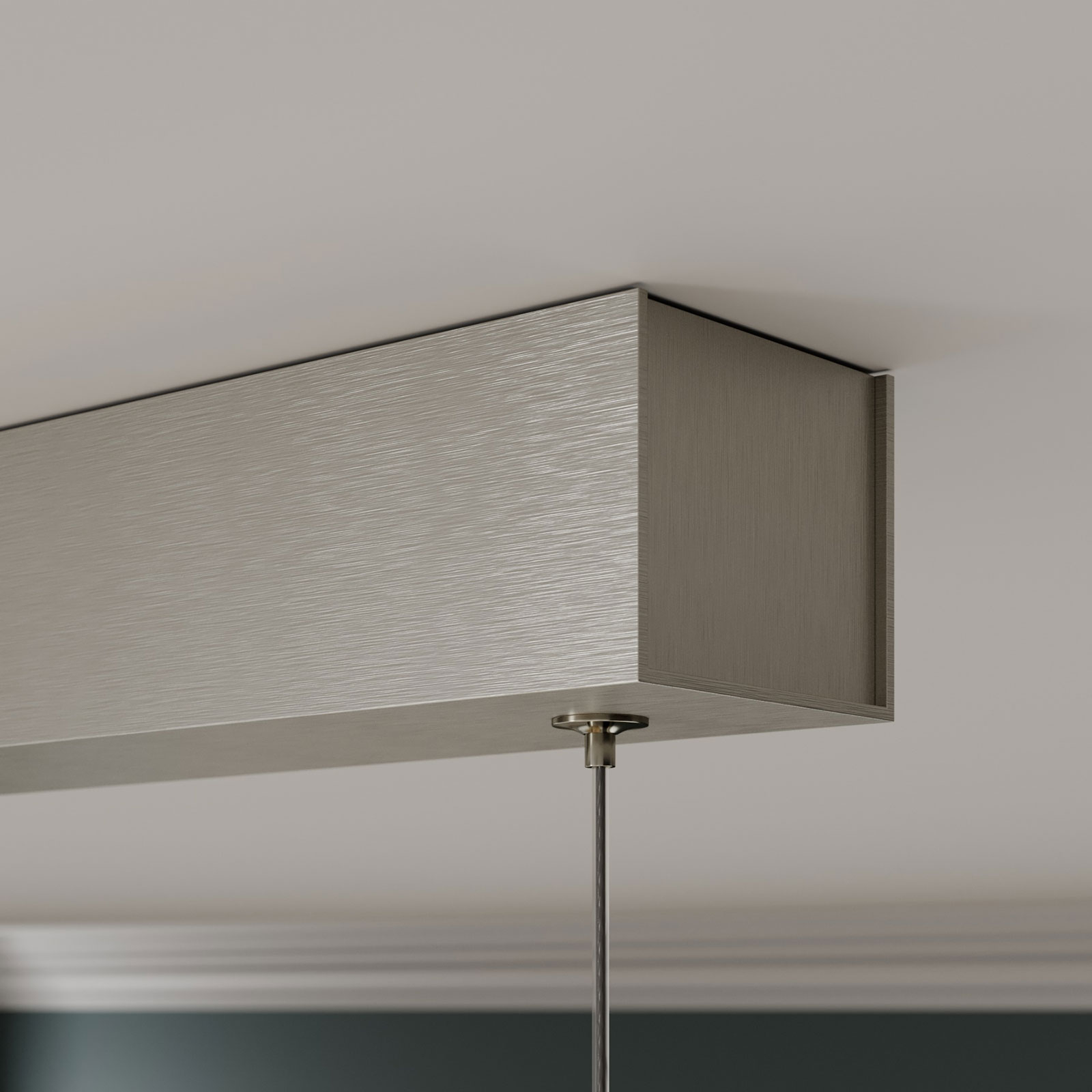 Quitani LED hanglamp Gion, 3-lamps, nikkel/eikenhout