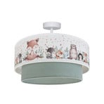 Plafonnier pour enfants Boho, vert sauge/multicolore, Ø 40 cm, en tissu, Duolla