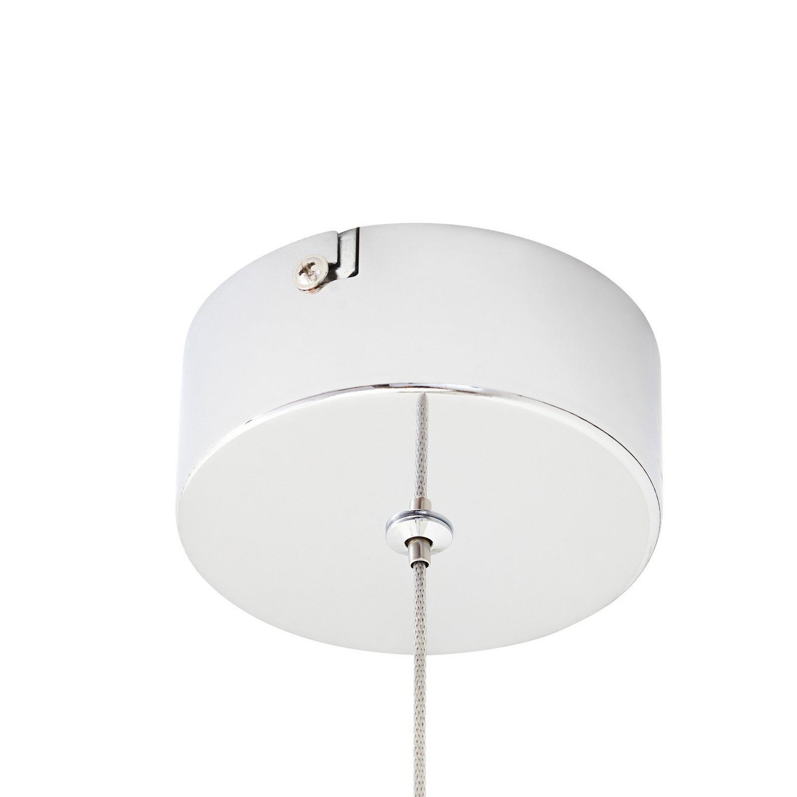 Lucande LED hanging light Hayley, Ø 9 cm, chrome-coloured, glass