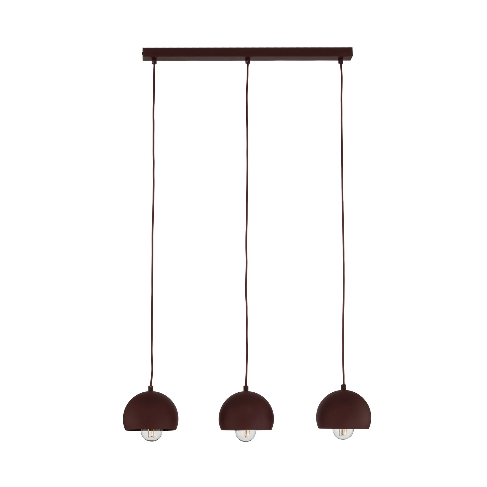 Sool viseća lampa, tamnocrvena, duljina 65 cm, 3 žarulje, metal, E27