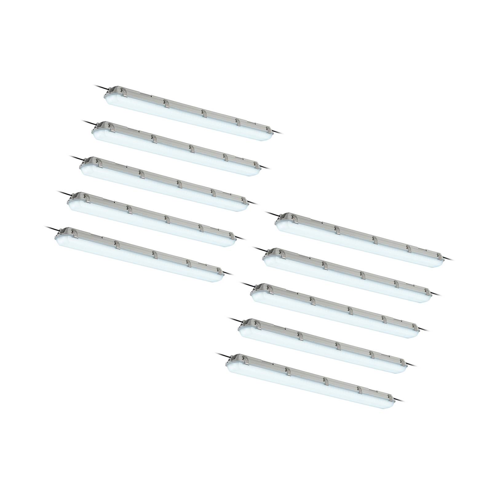 Arcchio Rao LED-Feuchtraumleuchte, Länge 121,5 cm, 10er-Set