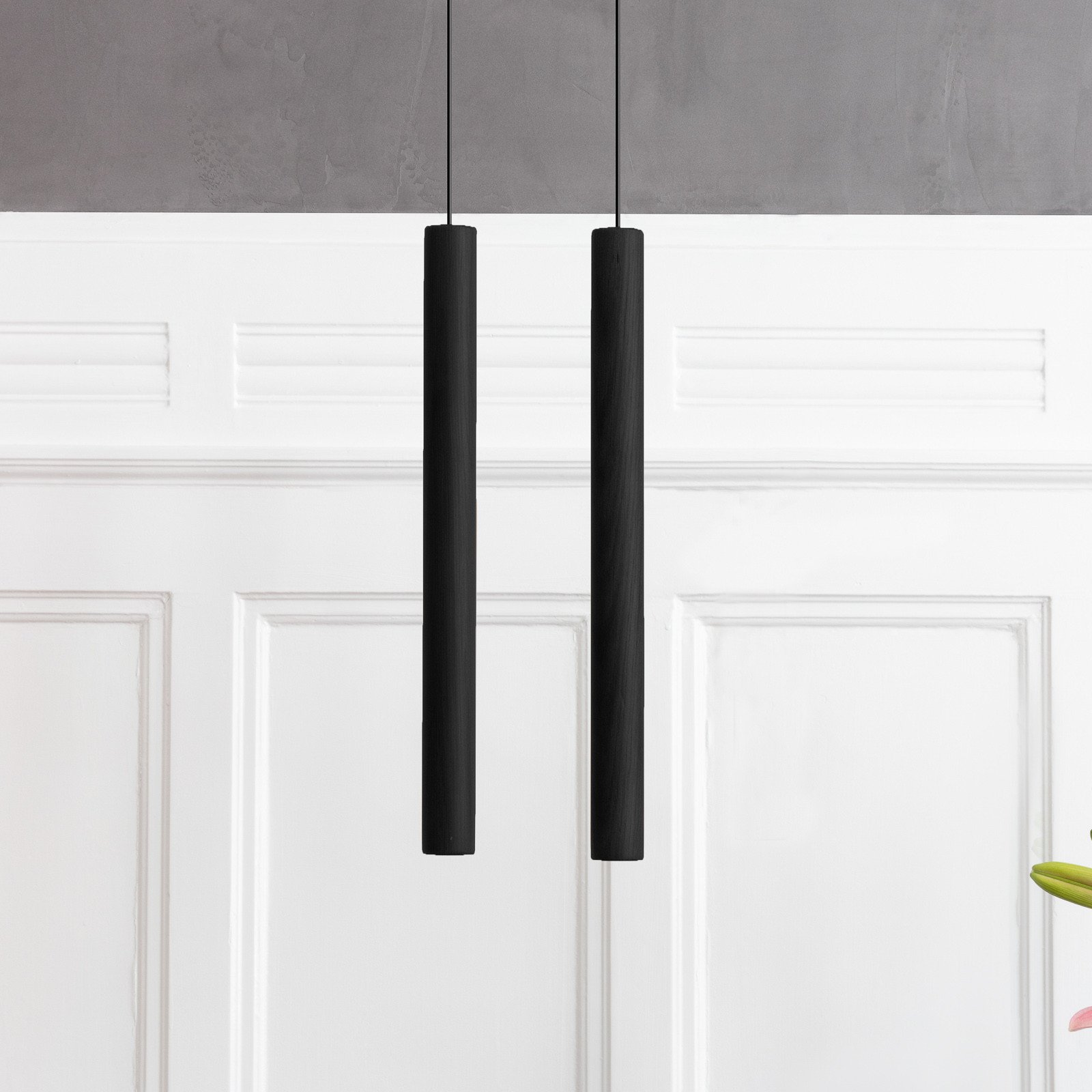 UMAGE Chimes Tall lampă pendul LED stejar negru