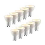 LED reflektor GU10 8W 3 000K 120° sada 10 kusov