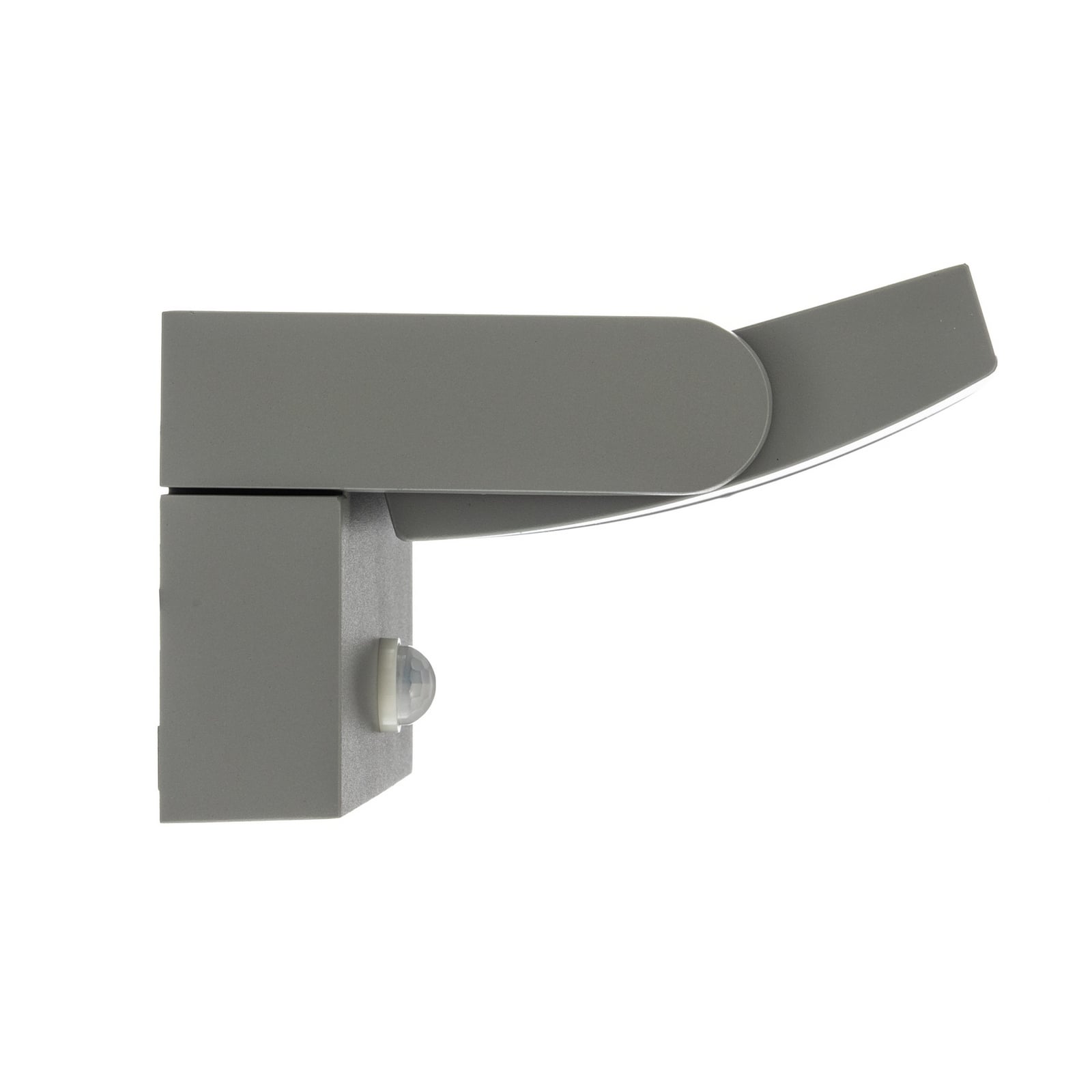 Lindby LED-ulkoseinälamppu Sherin, harmaa, kääntyvä, anturi Lindby LED-ulkoseinälamppu Sherin, harmaa, kääntyvä, anturi