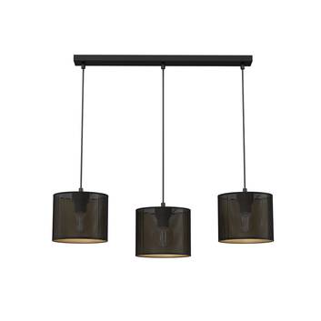 Hängeleuchte Jovin, 3-flammig linear, schwarz/gold