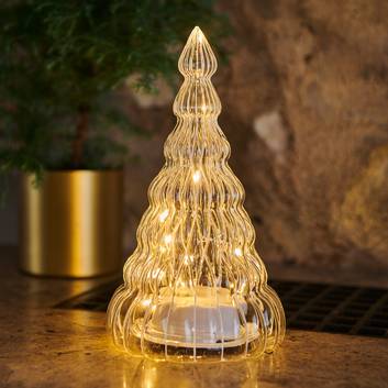 LED-Dekofigur Lucy, Baum aus Glas klar/weiß 23,5cm