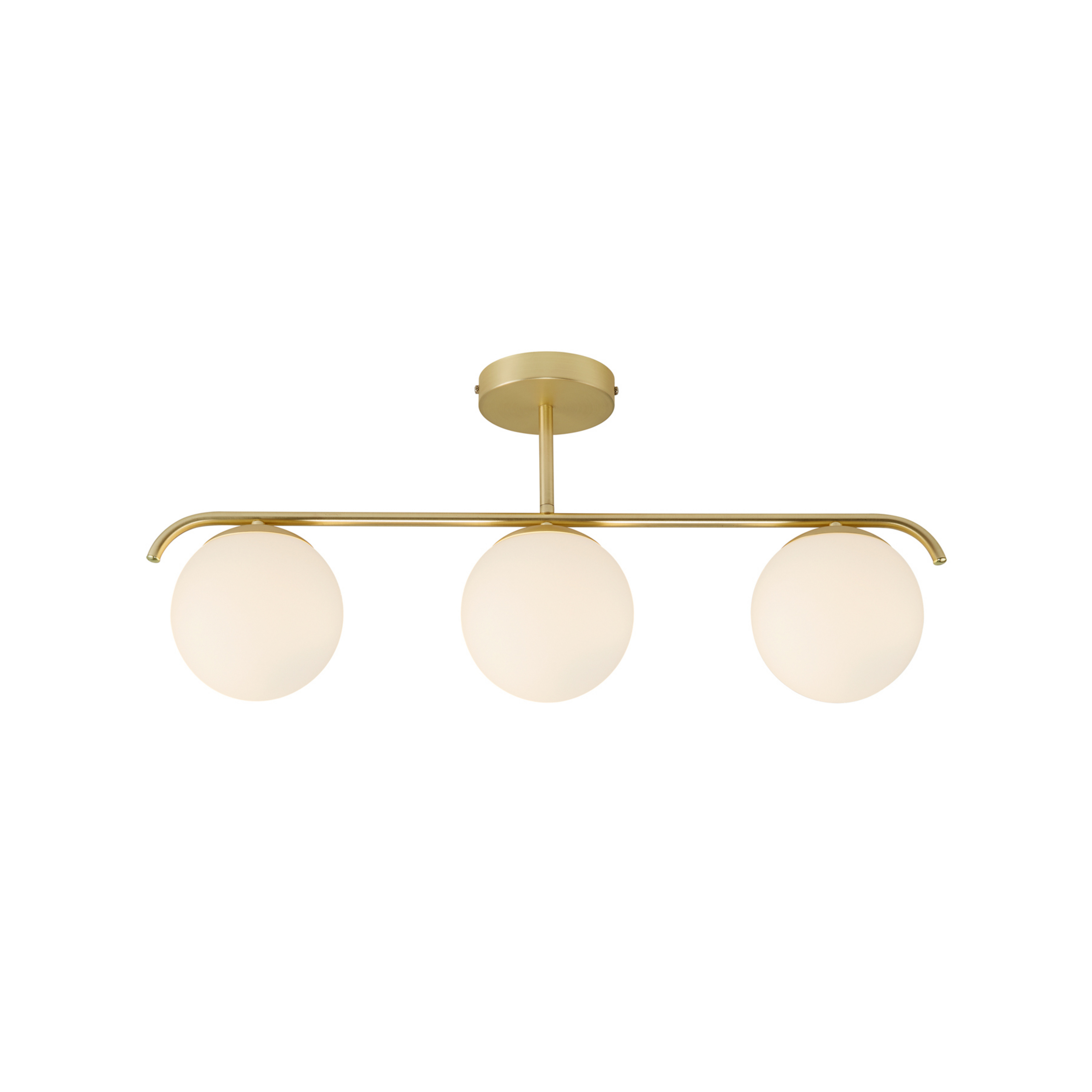 Candeeiro de teto Grant de três luzes, latão