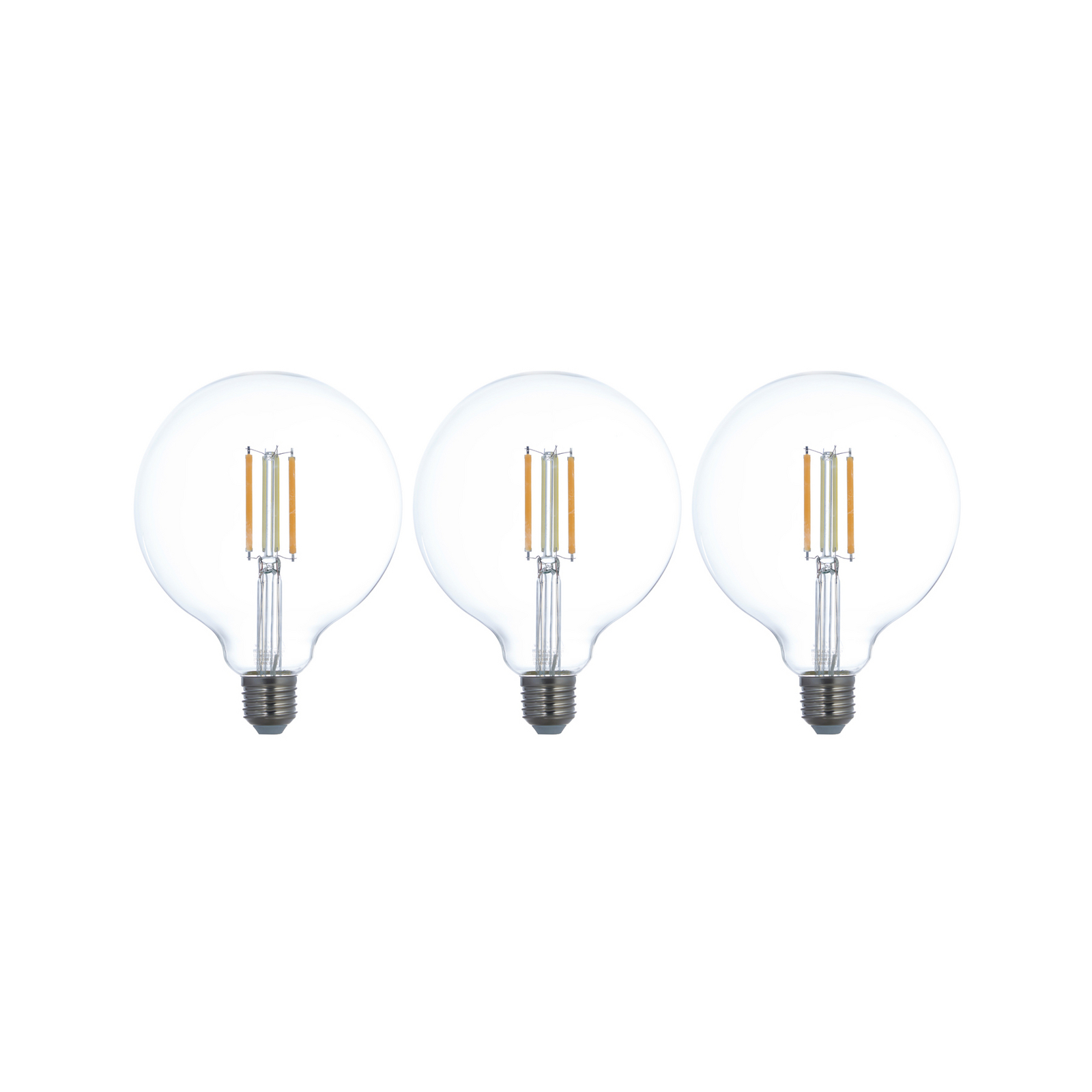 LUUMR Smart LED E27 G125 7W ZigBee Tuya Philips Hue 3er-Set
