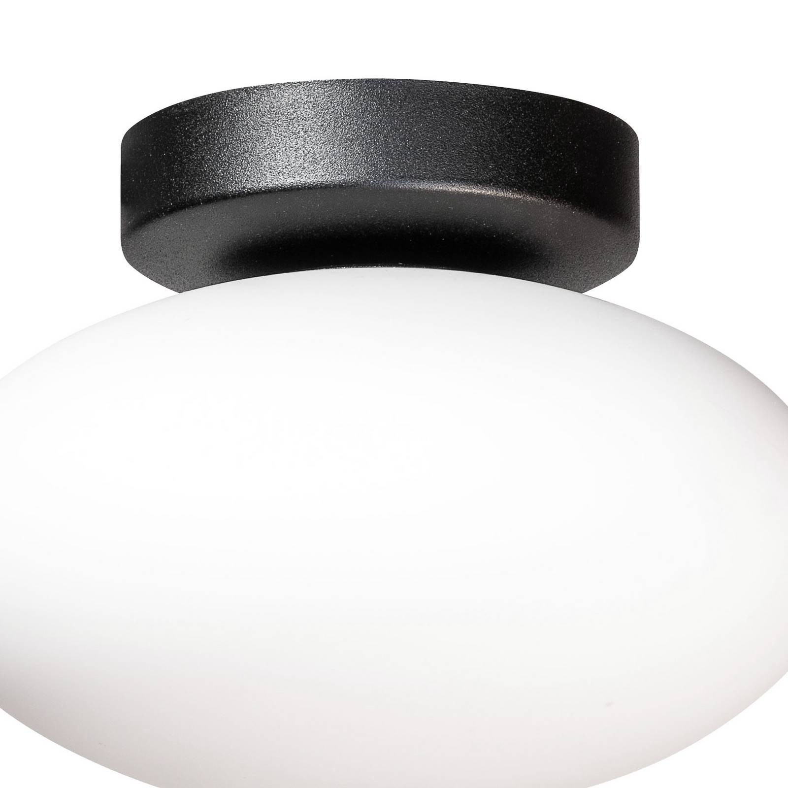 Lampa sufitowa Ufo, czarno-biała, Ø 18 cm, szkło, G9