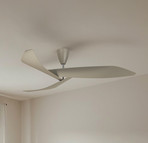 TRIANGEL LED stropni ventilator, tihi, Ø 132 cm, srebrni, DC - Lucande