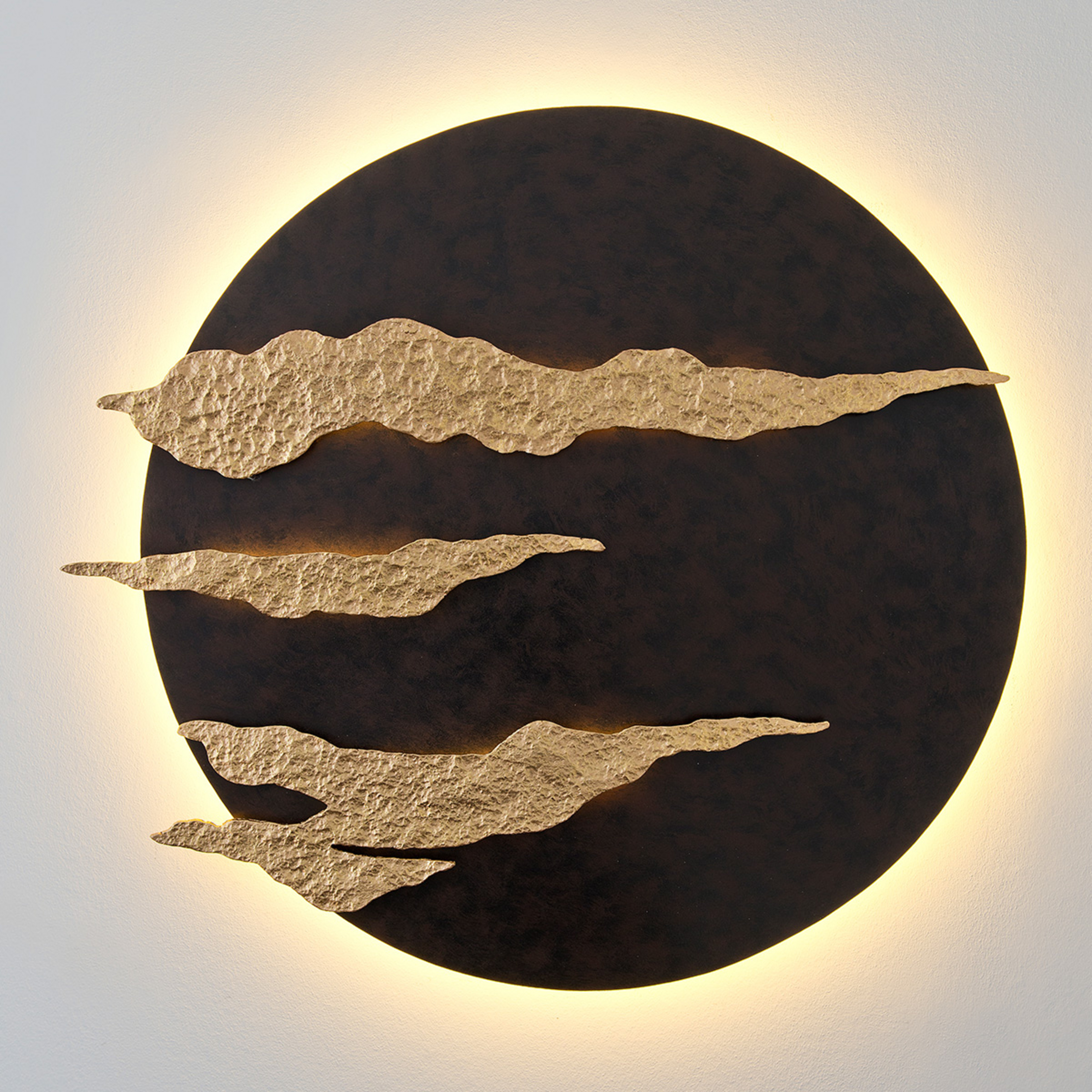 Applique murale LED noire et dorée Firmamento