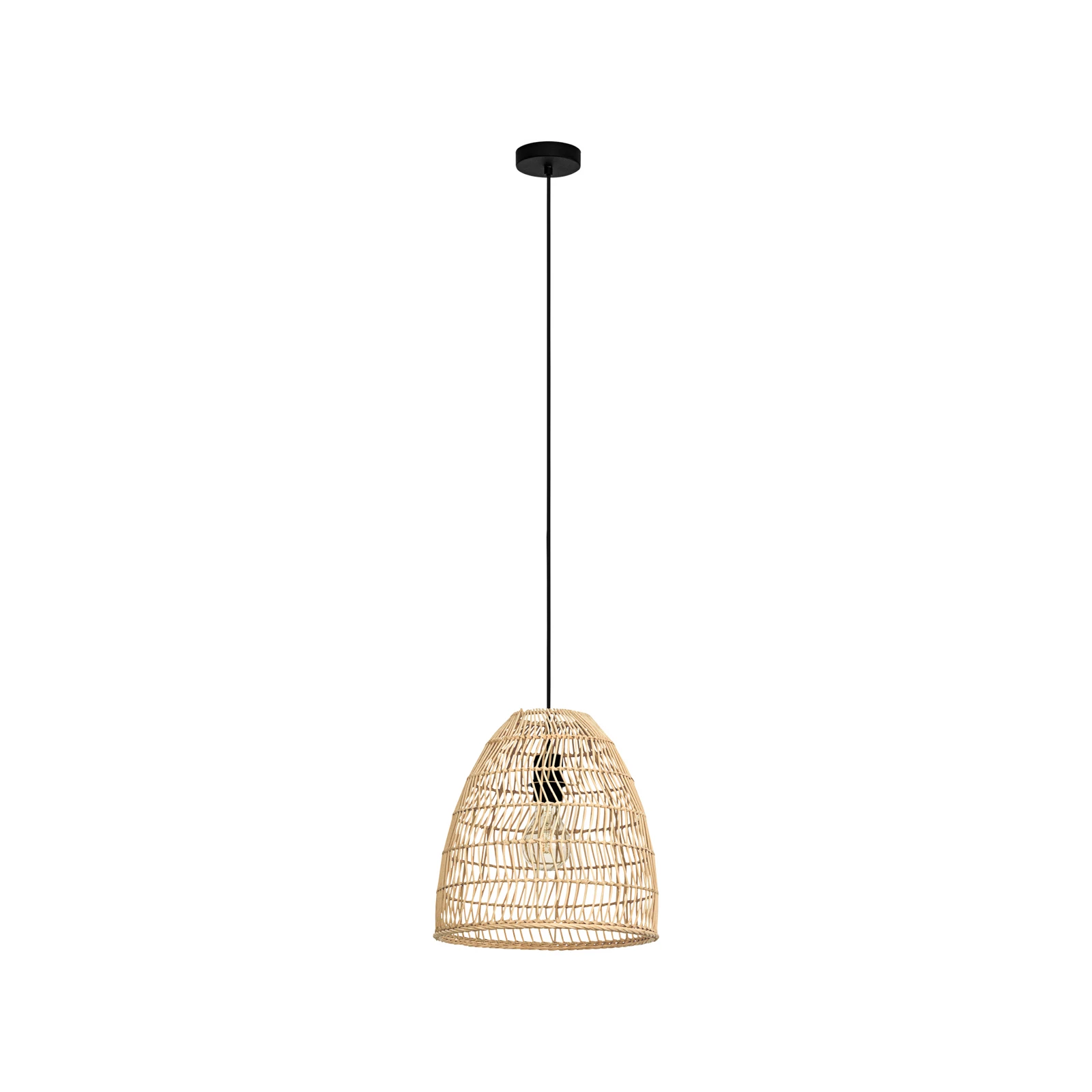 Hängeleuchte Ayesgarth mit einem Rattanschirm