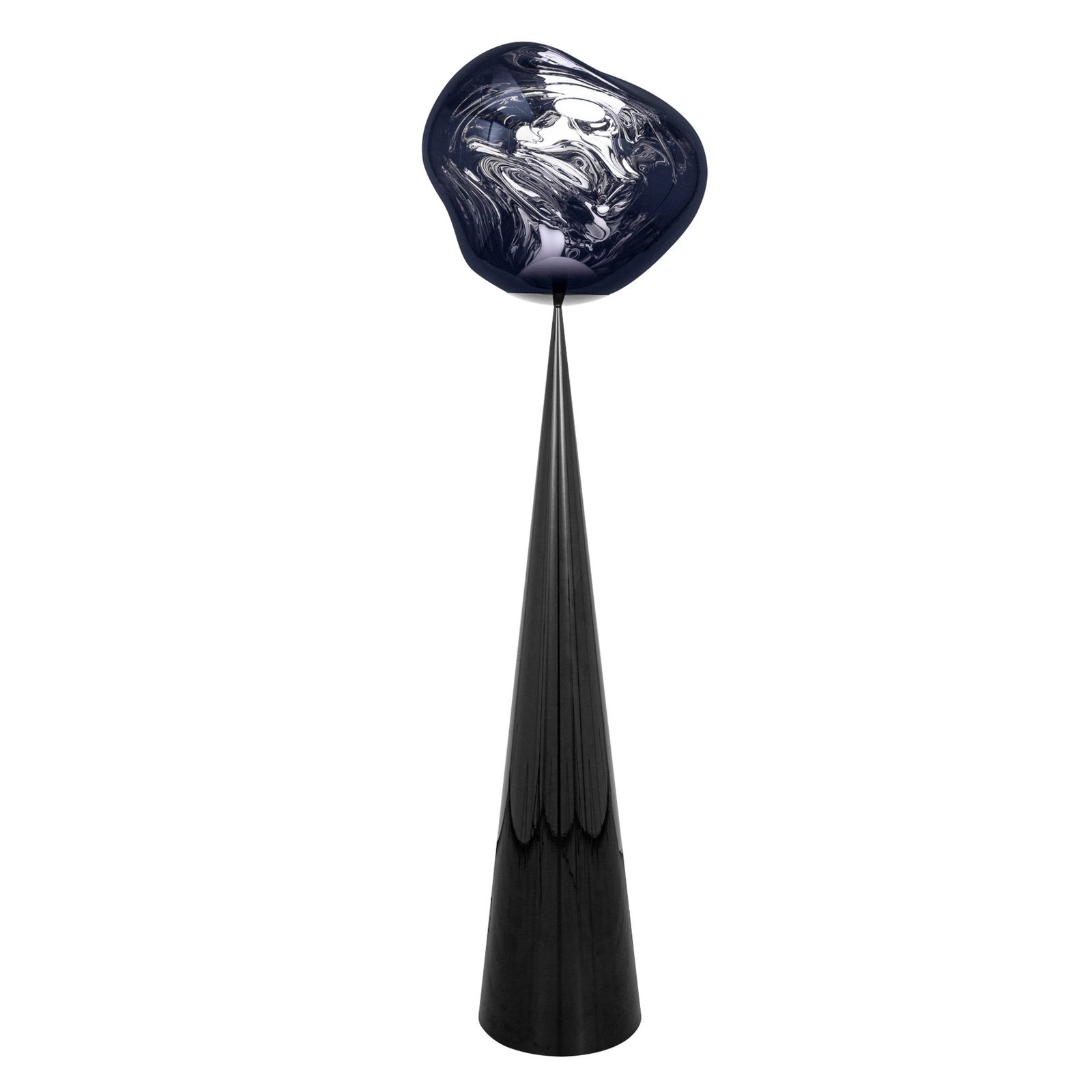 Tom Dixon Melt Cone Fat, rauchgrau, Fuß schwarz, 175 cm