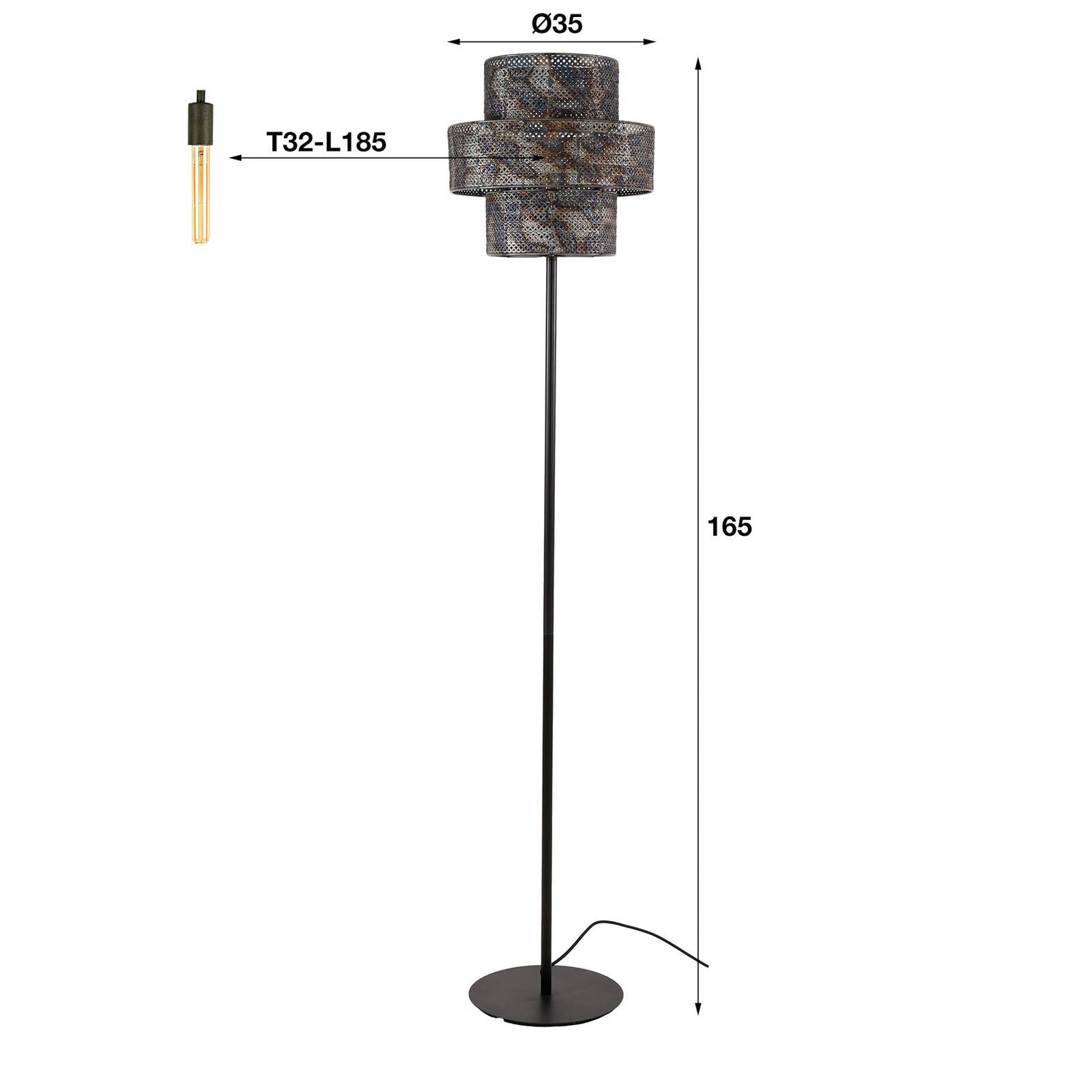Lampa stojąca Lantern, czarny/palony, wysokość 165 cm, metal